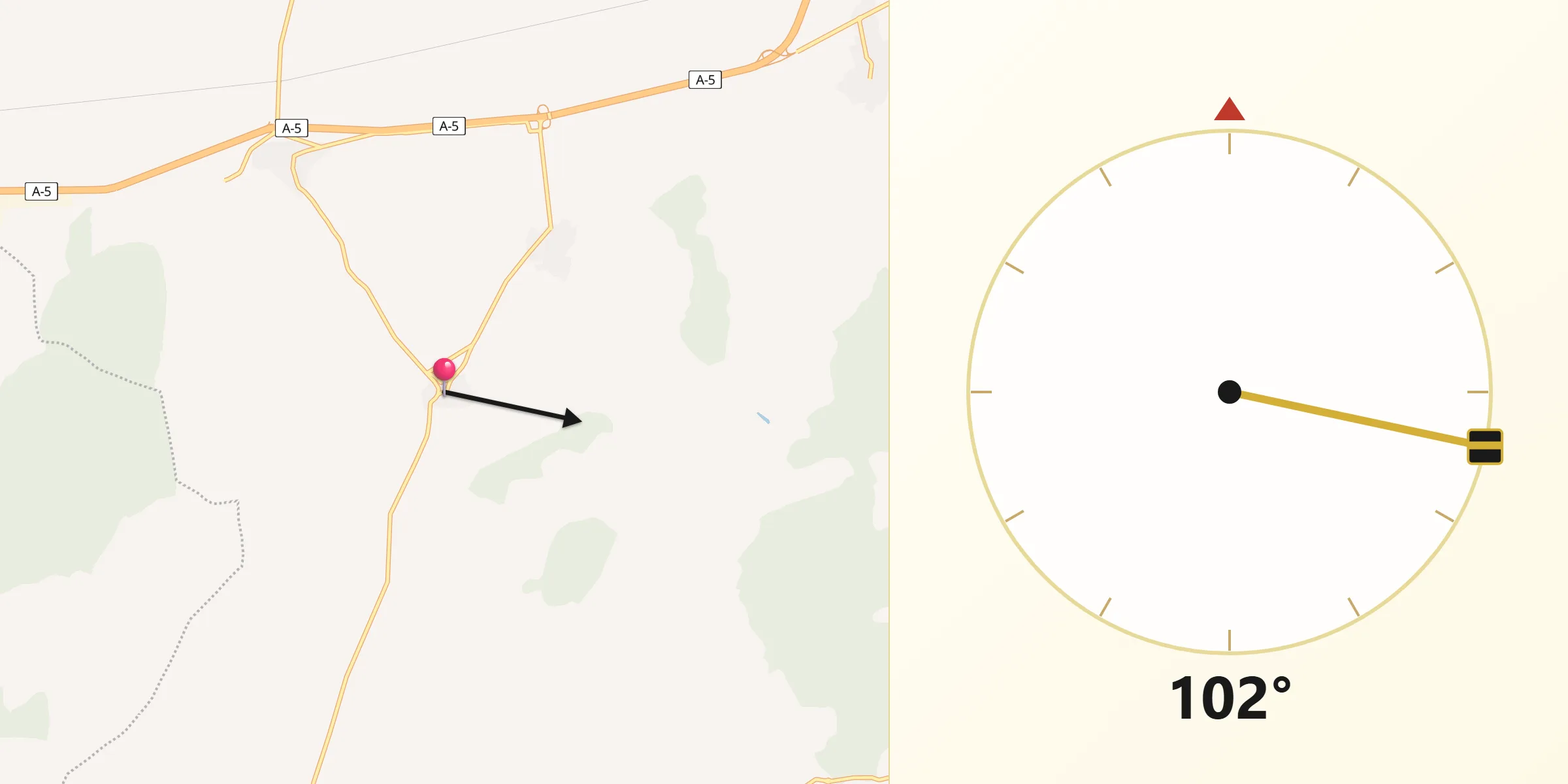Dirección de la Qibla desde Caleruela