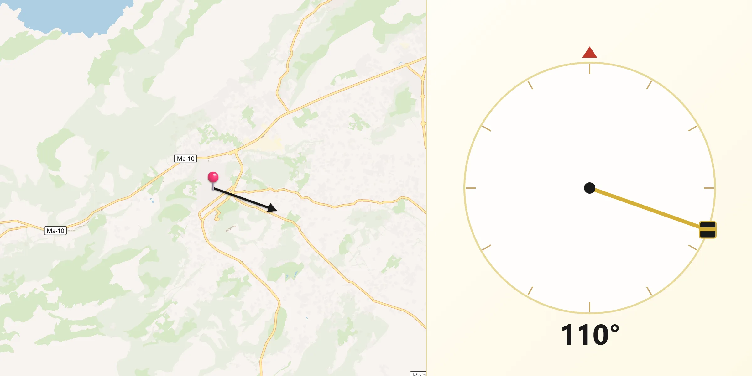 Dirección de la Qibla desde Pollença