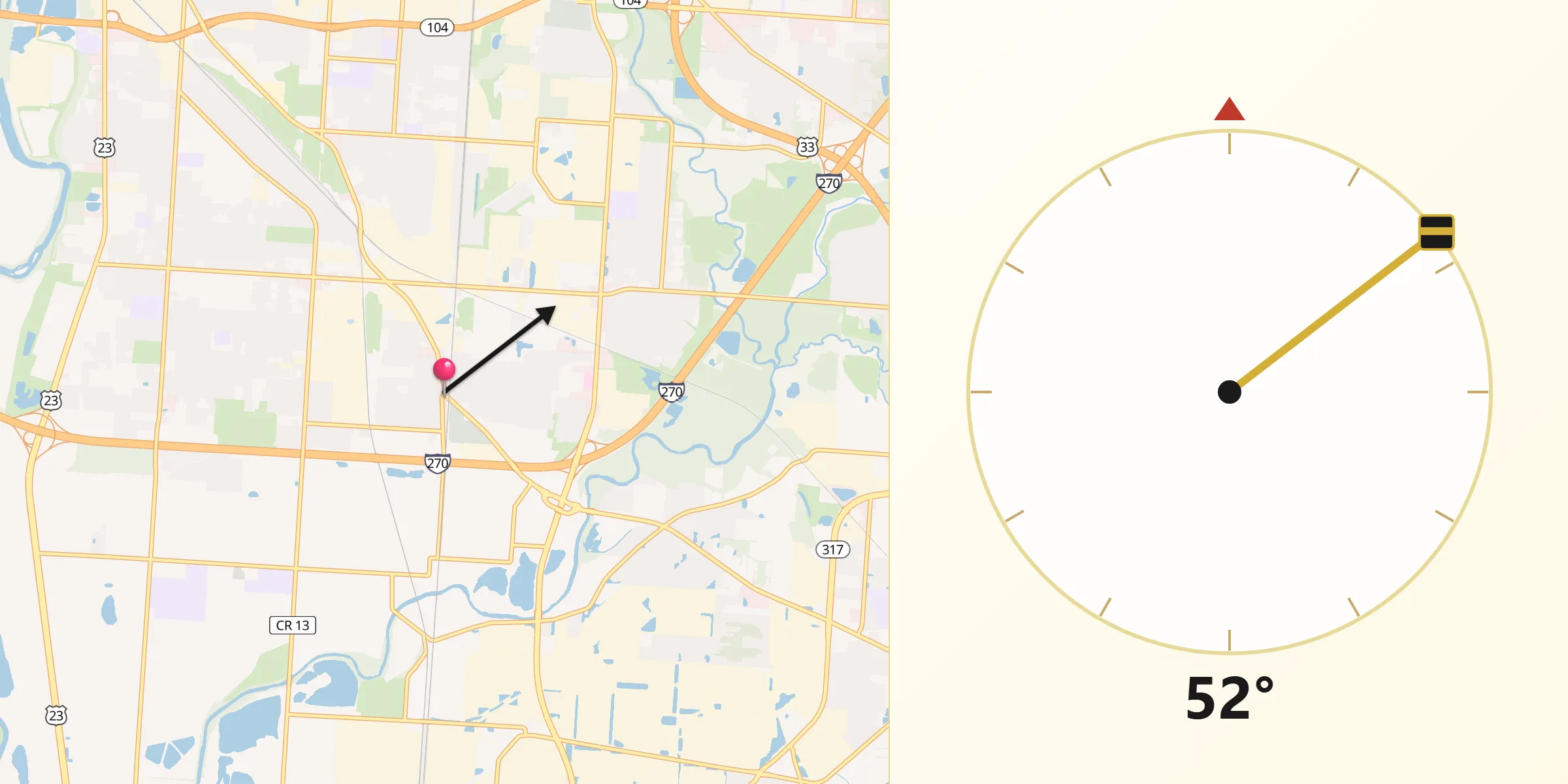 Qibla Direction from Obetz