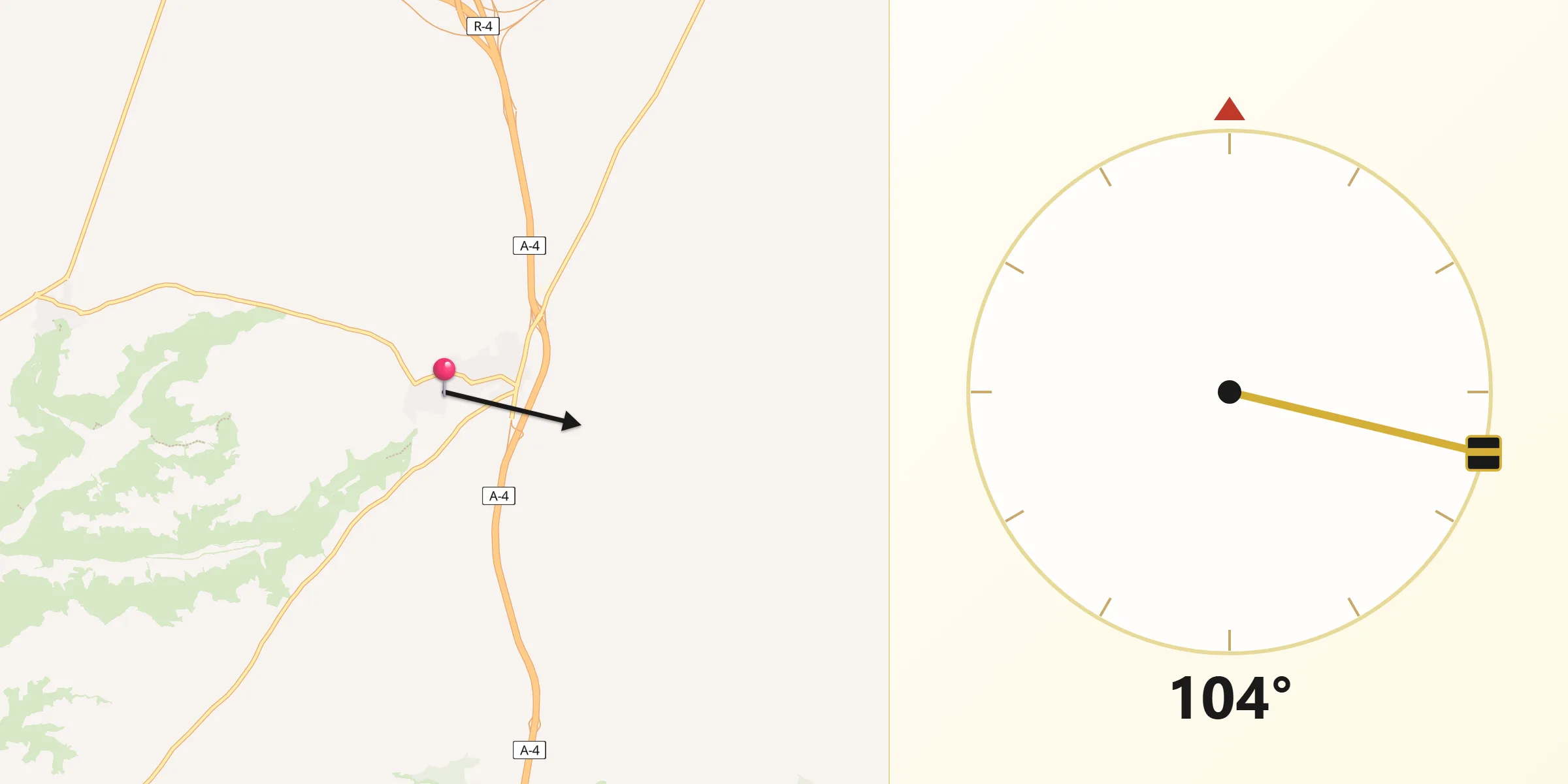 Dirección de la Qibla desde Dosbarrios