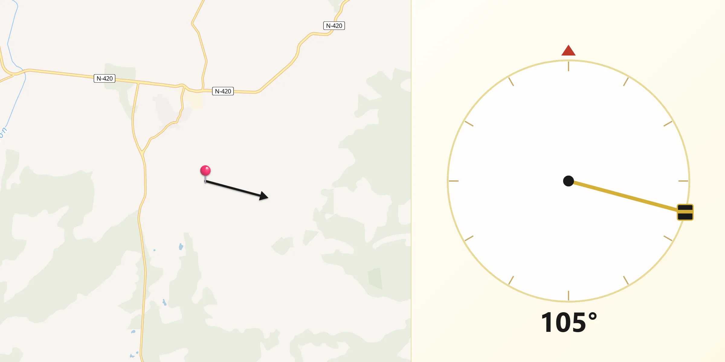 Dirección de la Qibla desde Carboneras de Guadazaón