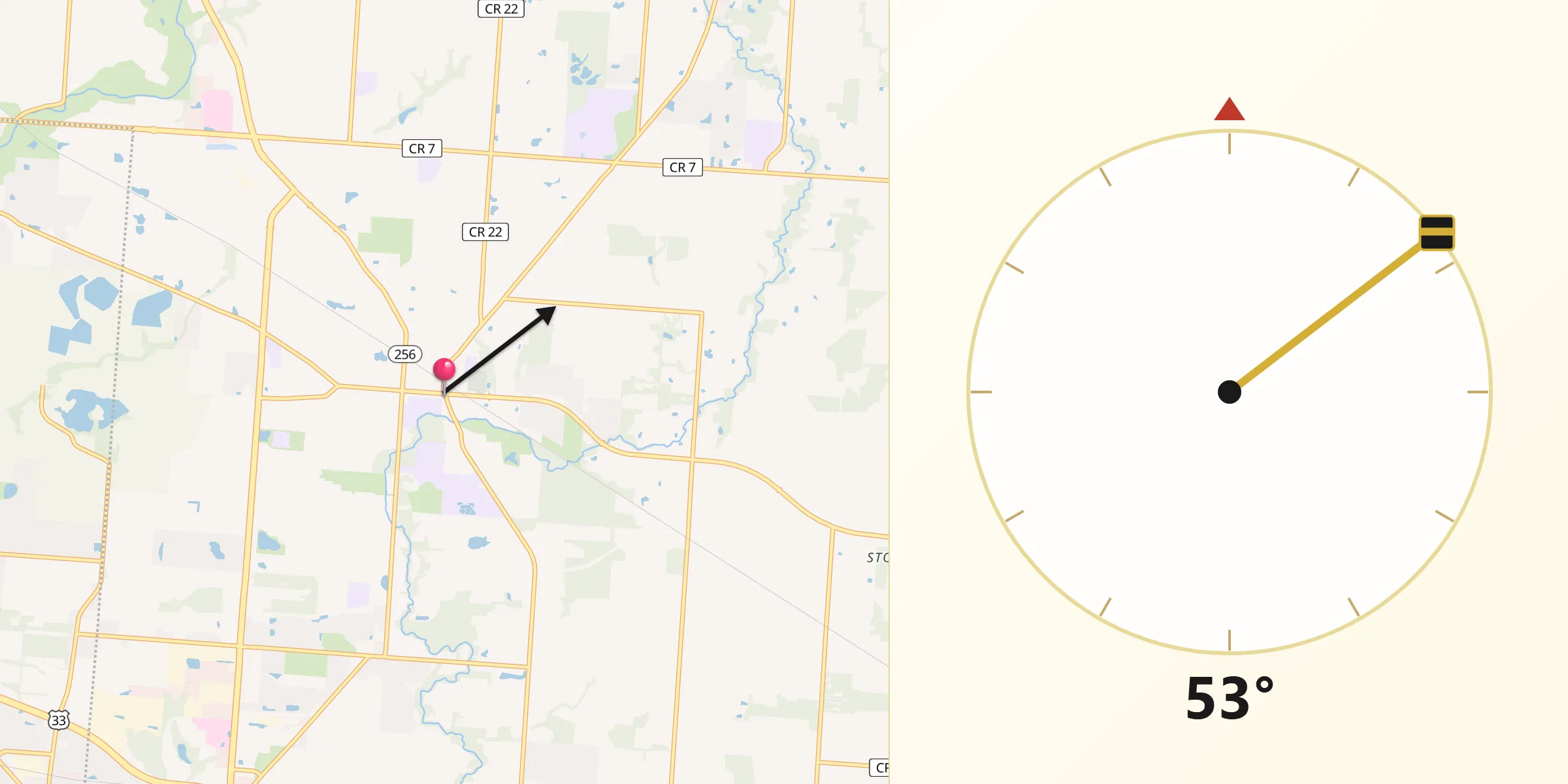 Qibla Direction from Pickerington