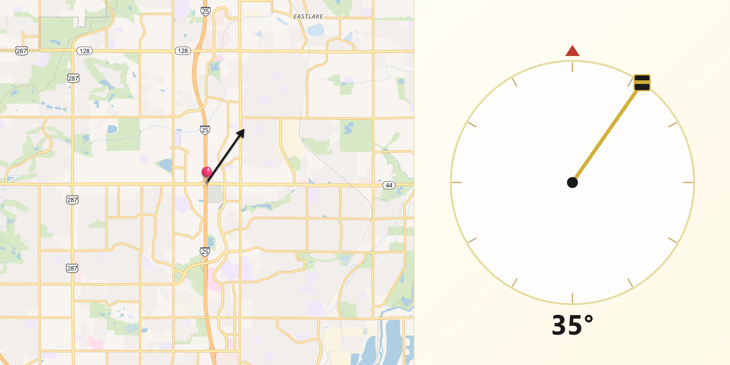 Qibla Direction from Northglenn