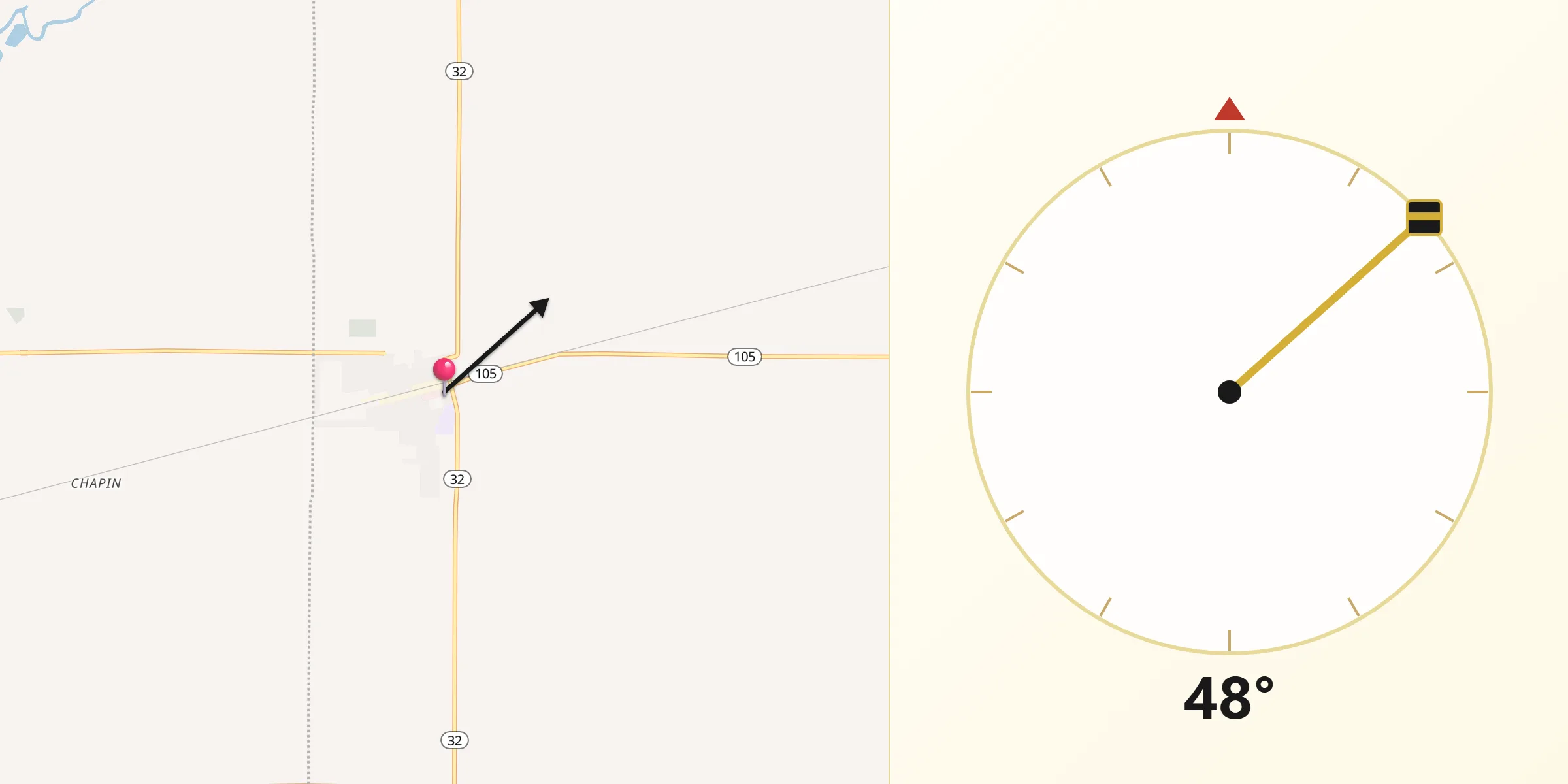 Qibla Direction from Cerro Gordo