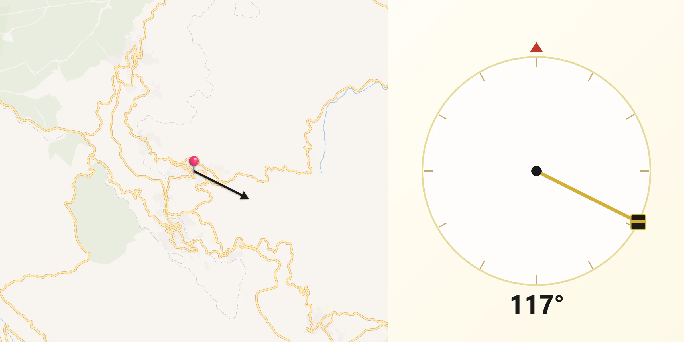 Direzione della Qibla da Ilbono