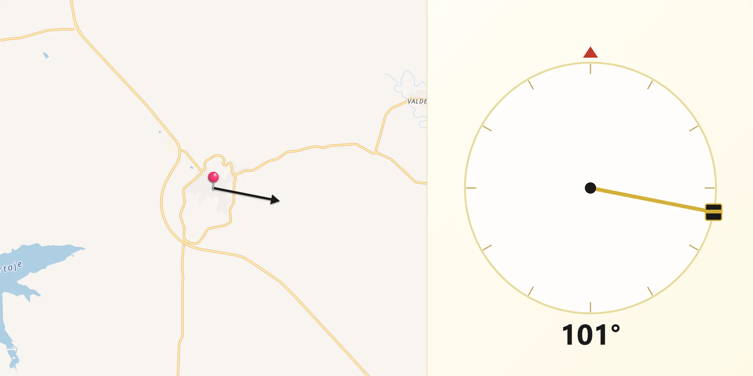 Dirección de la Qibla desde Torrejoncillo