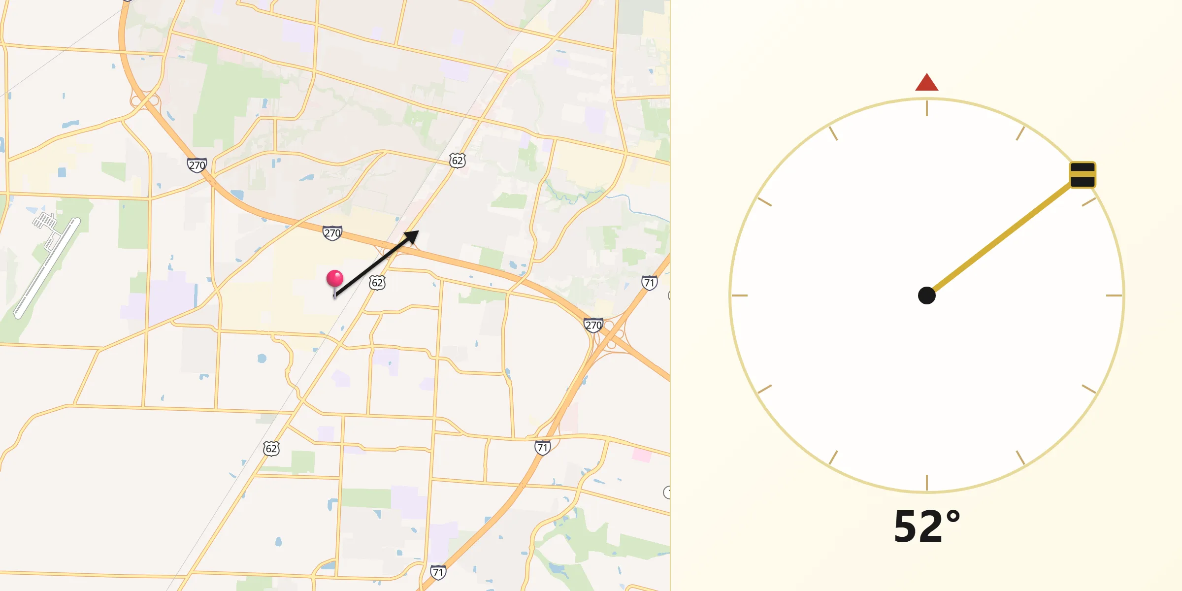 Qibla Direction from Urbancrest