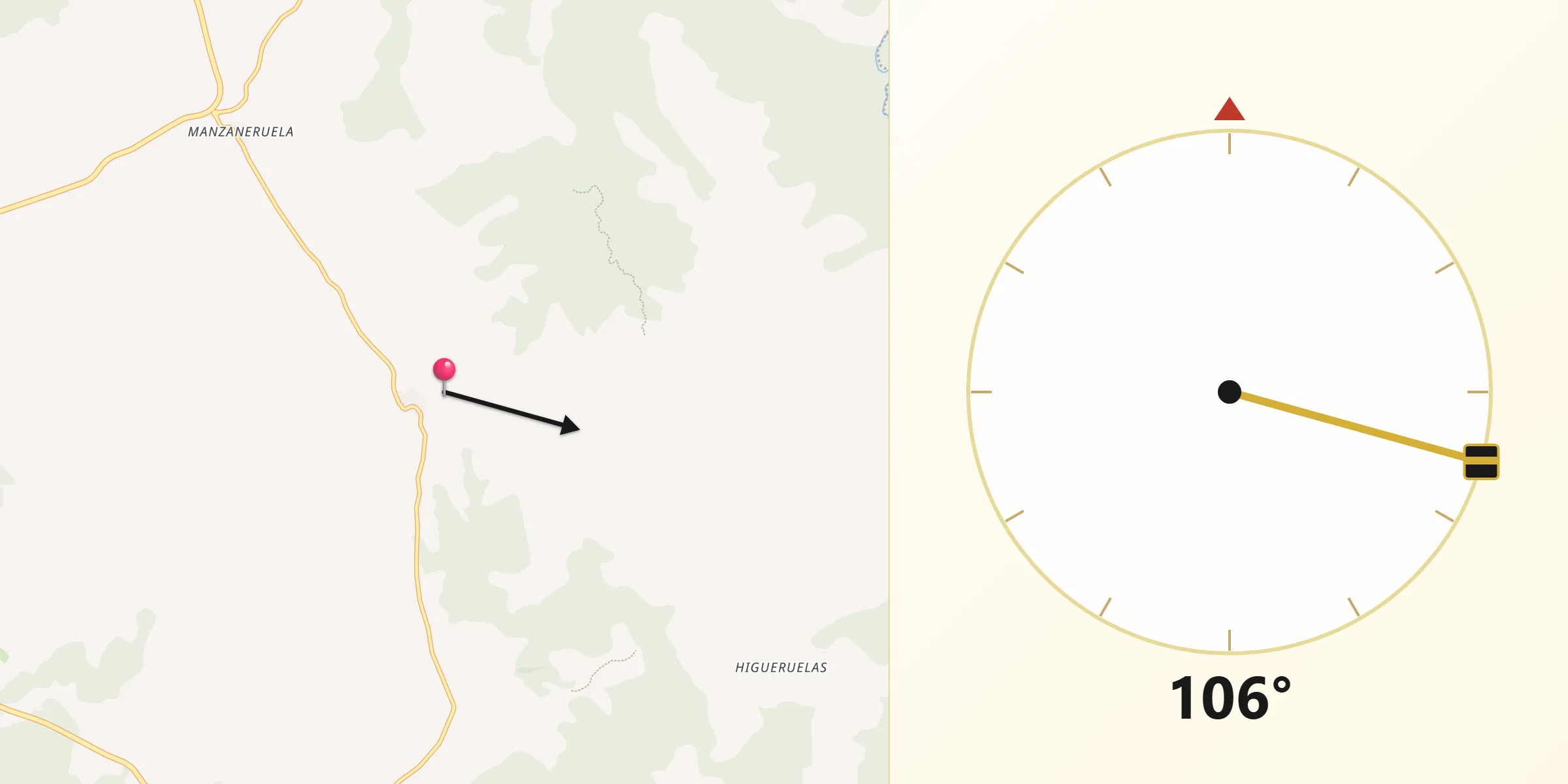 Dirección de la Qibla desde Graja de Campalbo