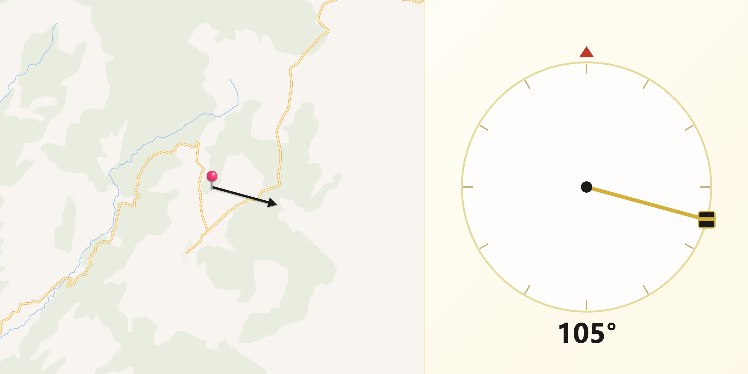 Dirección de la Qibla desde San Martín de Boniches