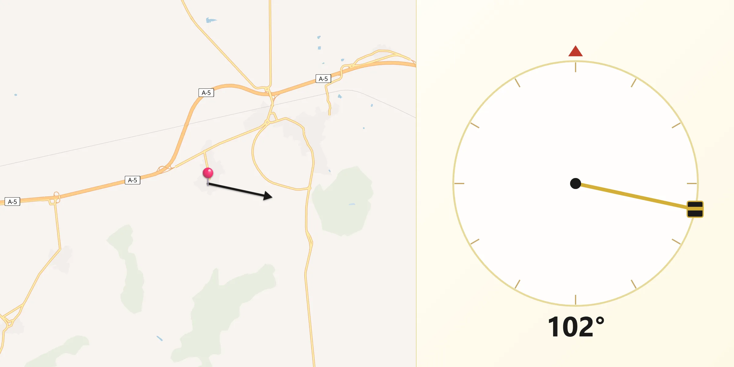 Dirección de la Qibla desde Lagartera