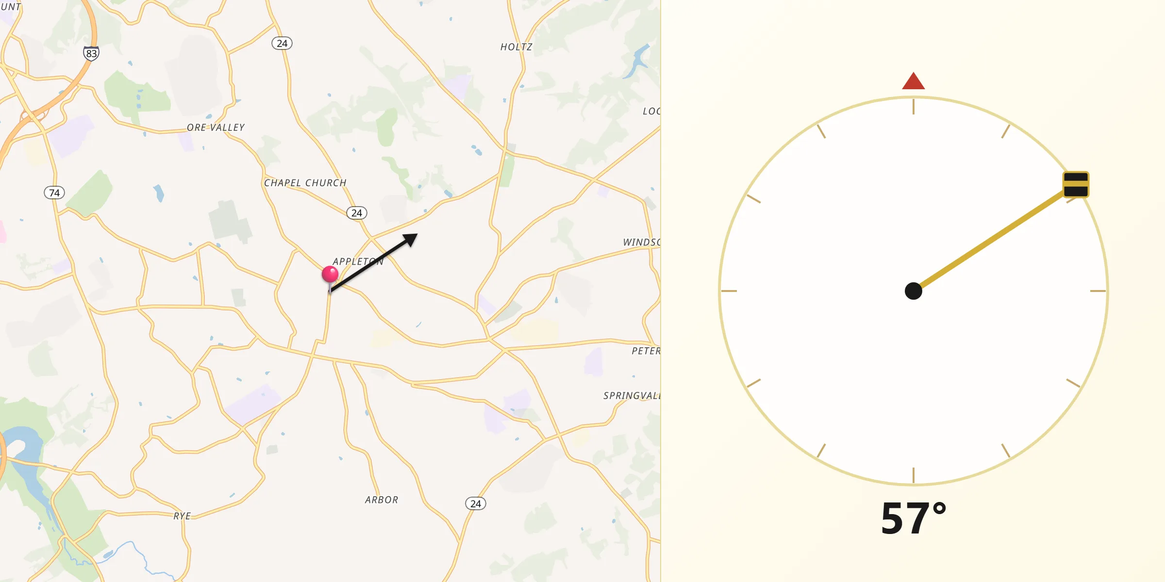 Qibla Direction from Yoe