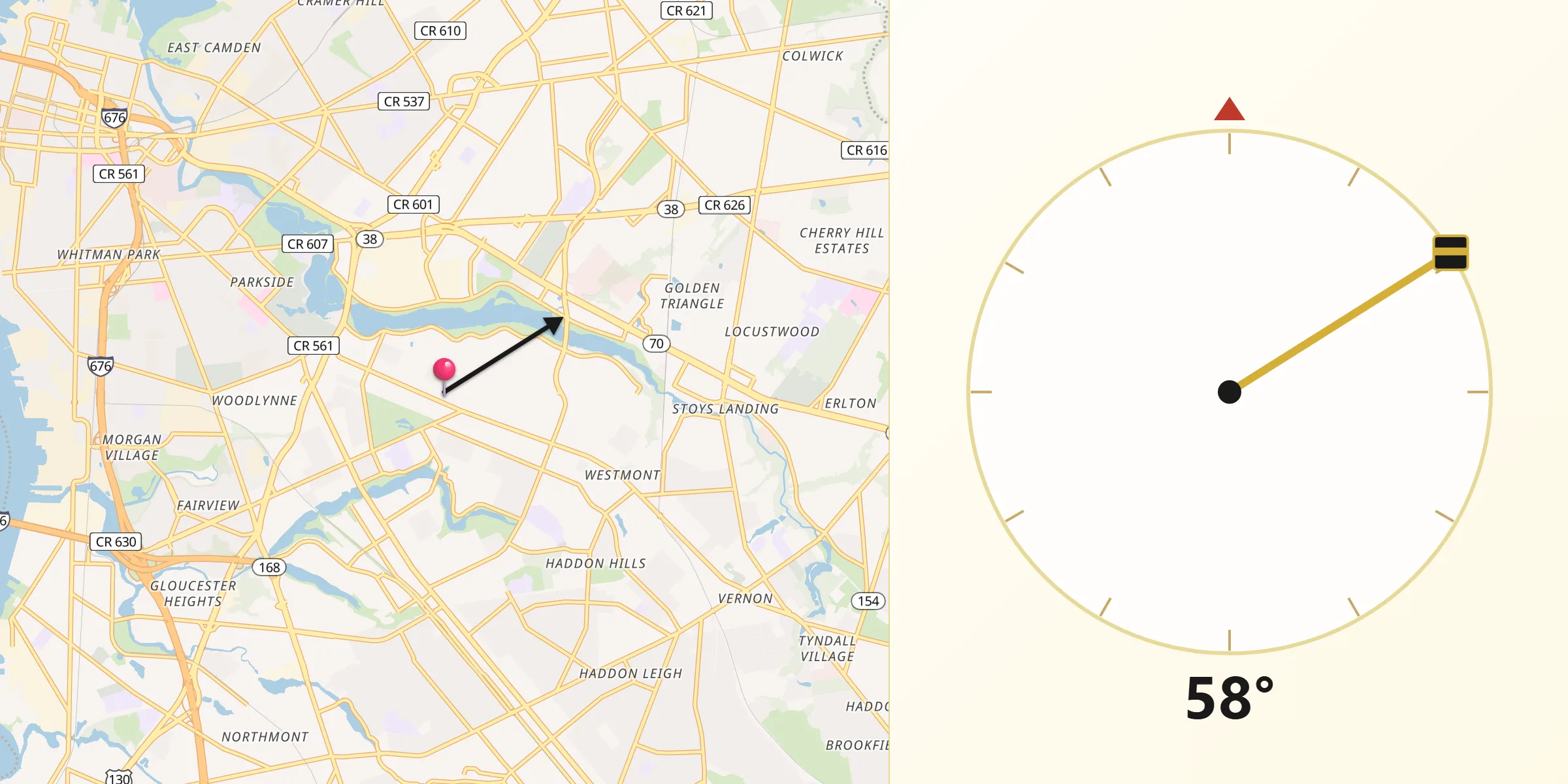 Qibla Direction from Collingswood