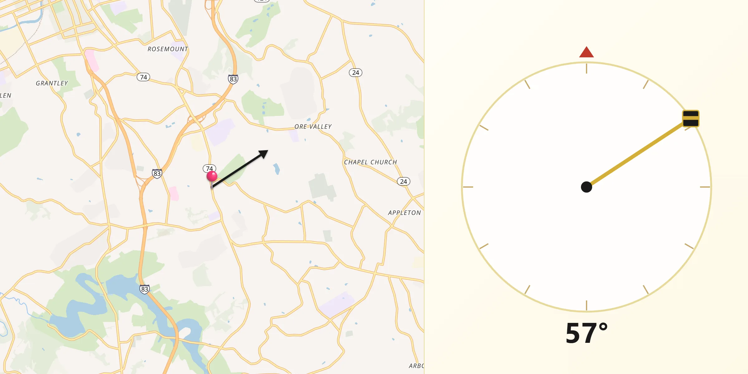 Qibla Direction from Spry