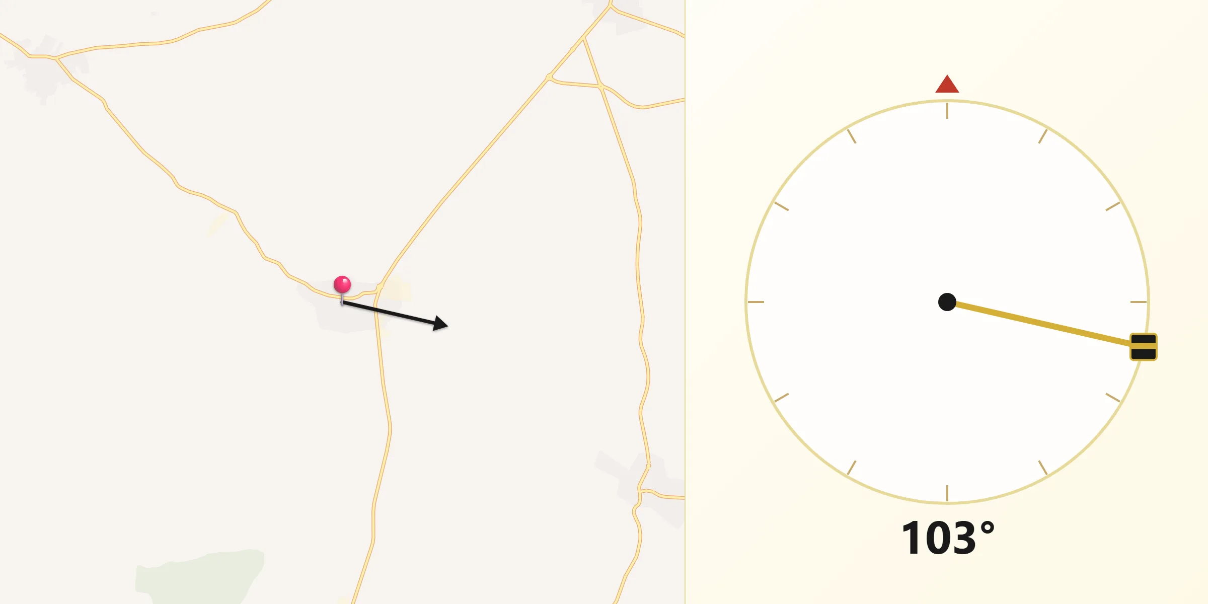 Dirección de la Qibla desde Escalonilla