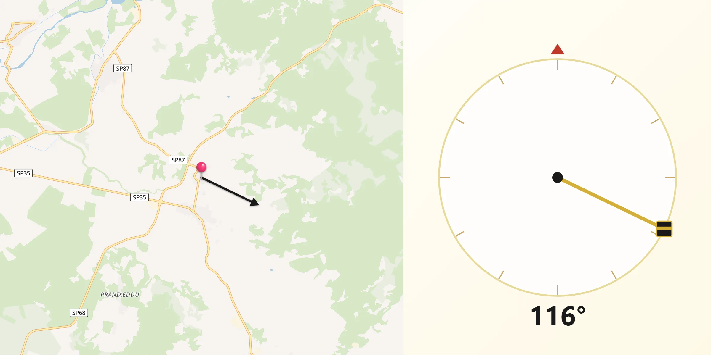 Direzione della Qibla da Siapiccia