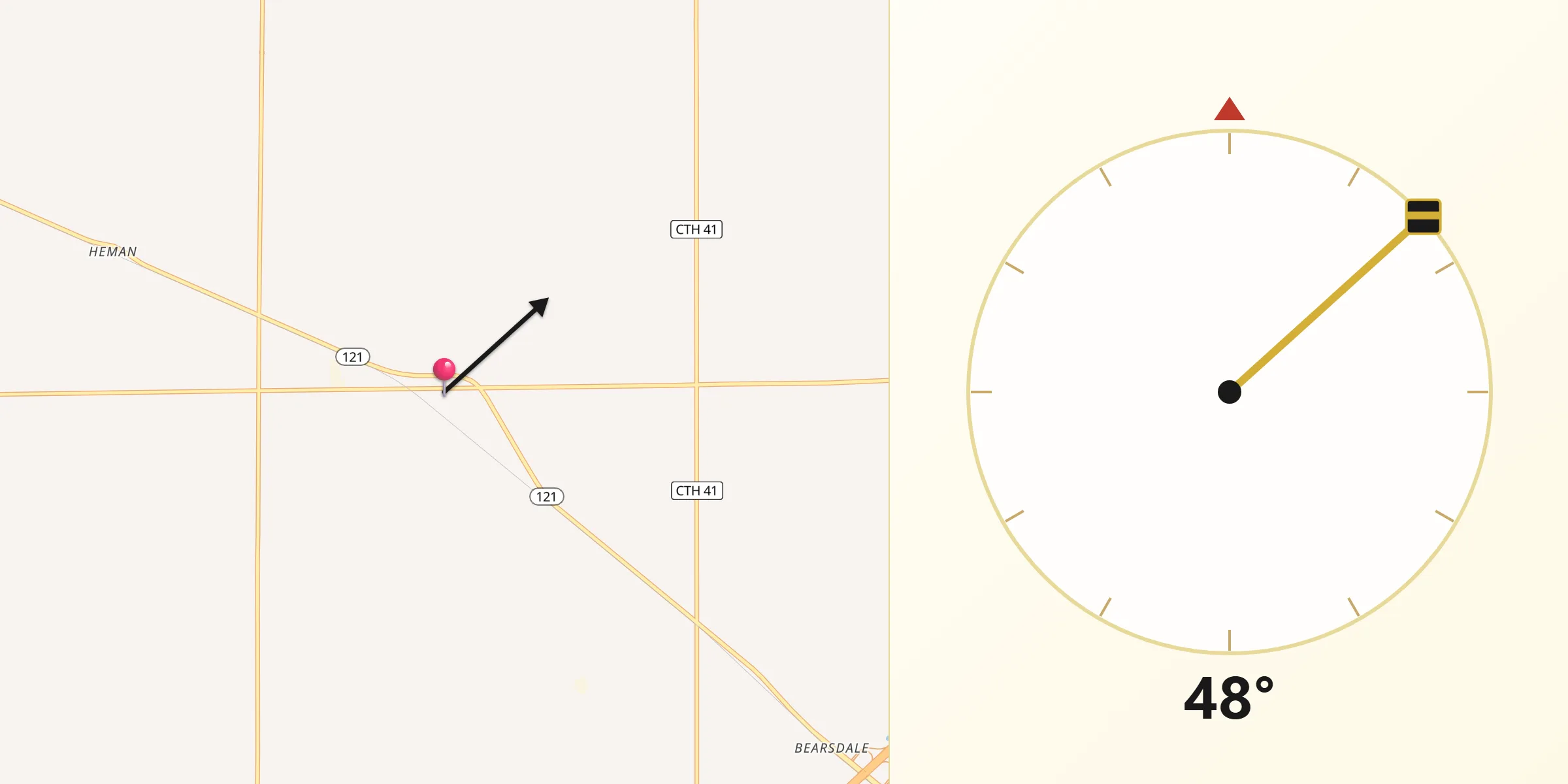 Qibla Direction from Warrensburg