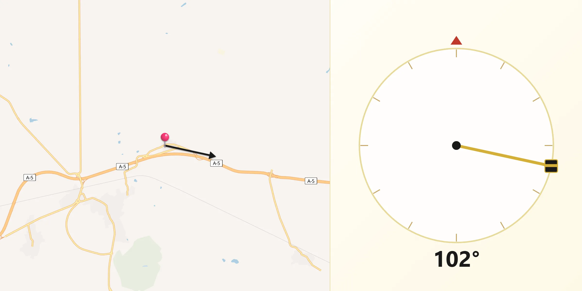 Dirección de la Qibla desde Torralba de Oropesa