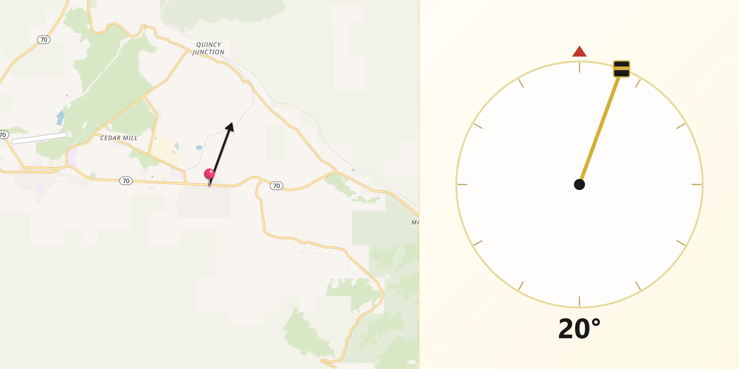 Qibla Direction from East Quincy