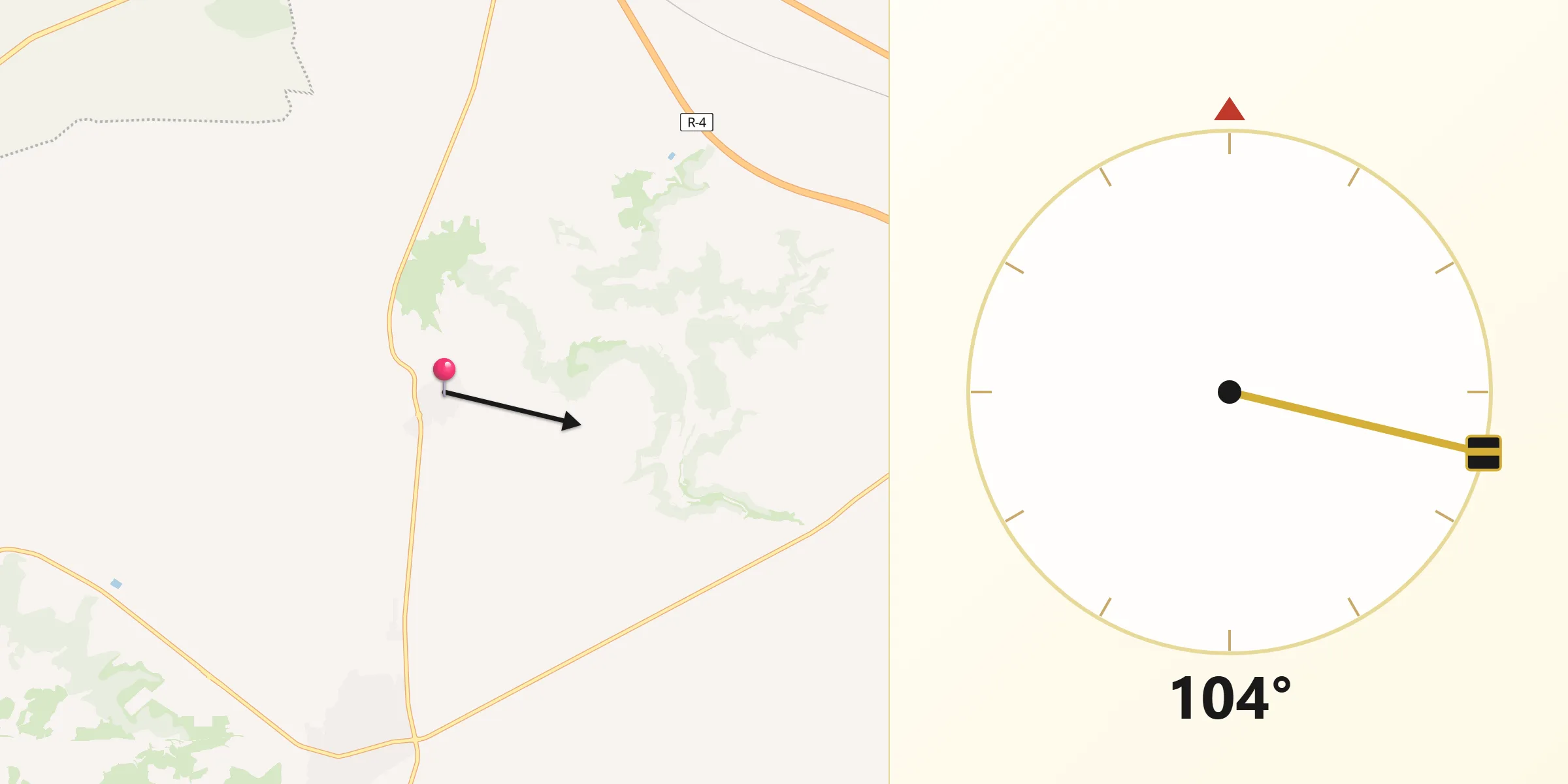 Dirección de la Qibla desde Ciruelos