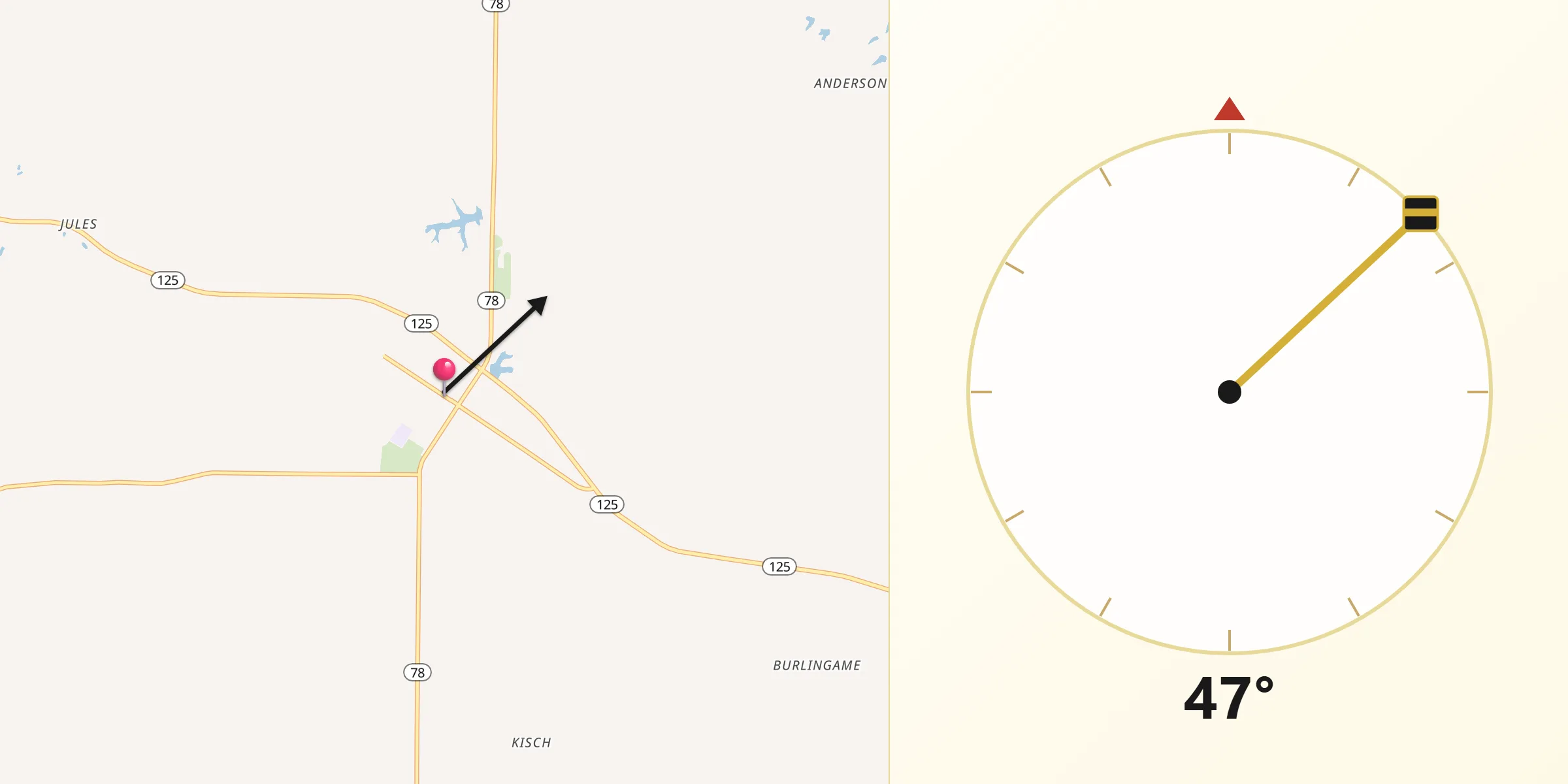 Qibla Direction from Virginia