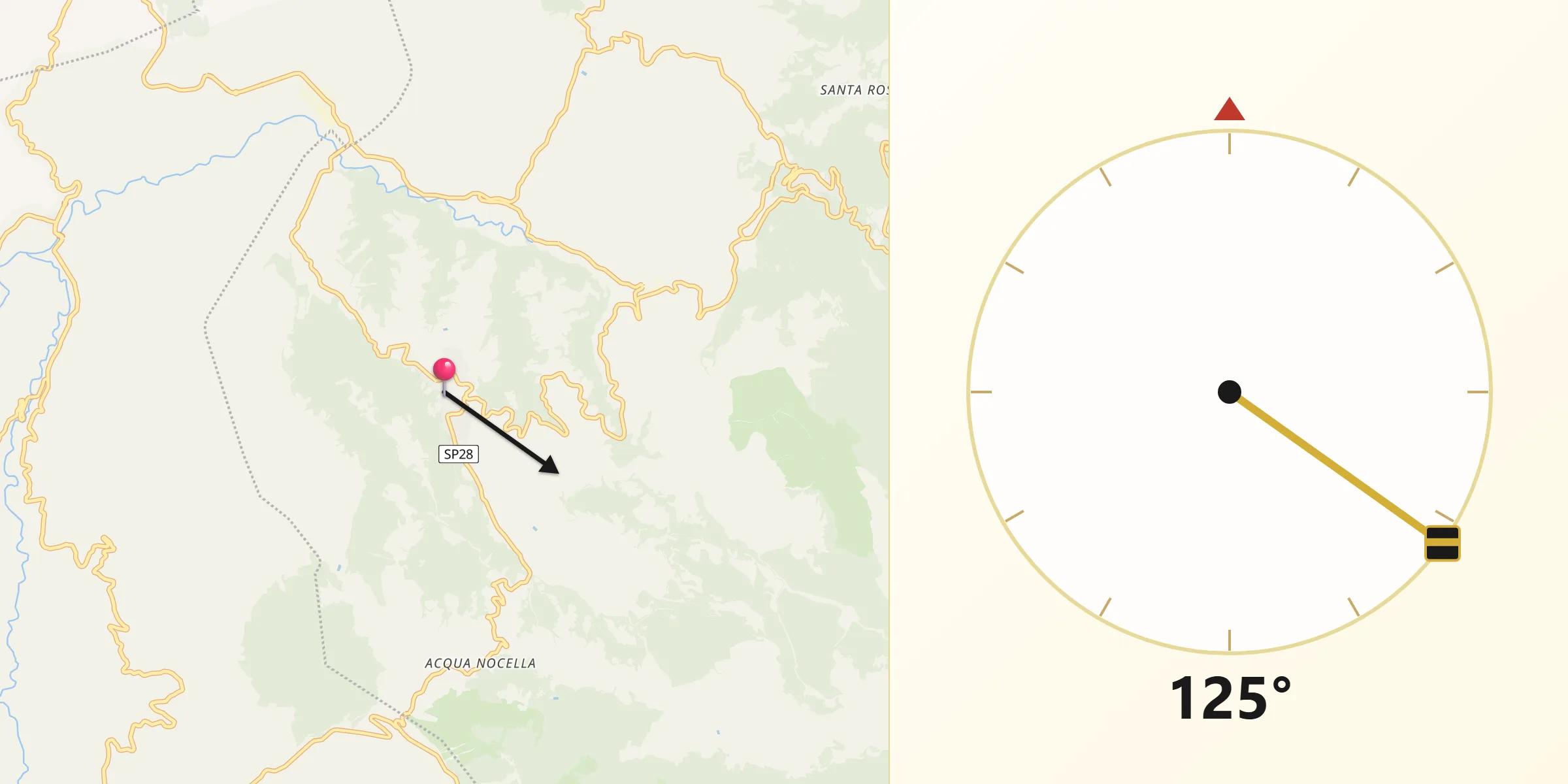 Direzione della Qibla da Rotonda