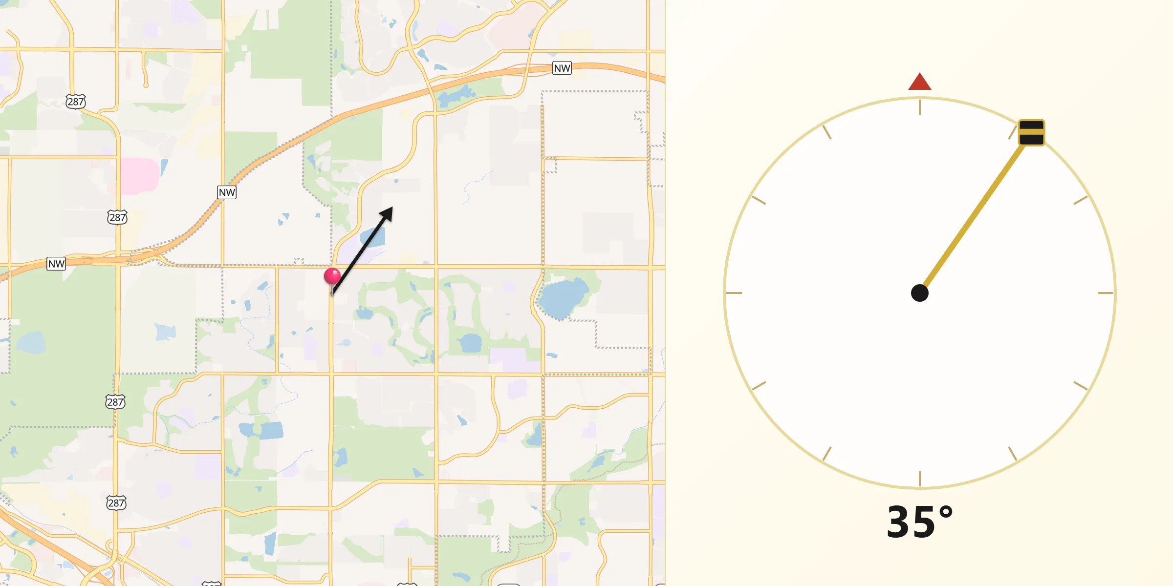 Qibla Direction from Broomfield County