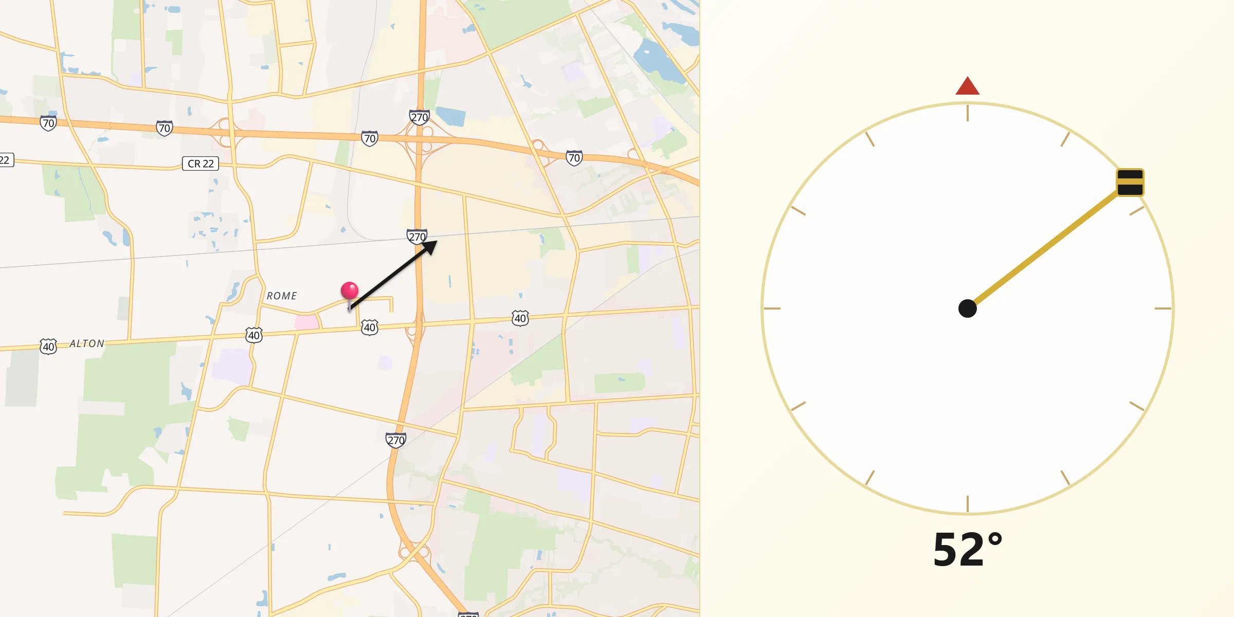 Qibla Direction from Lincoln Village