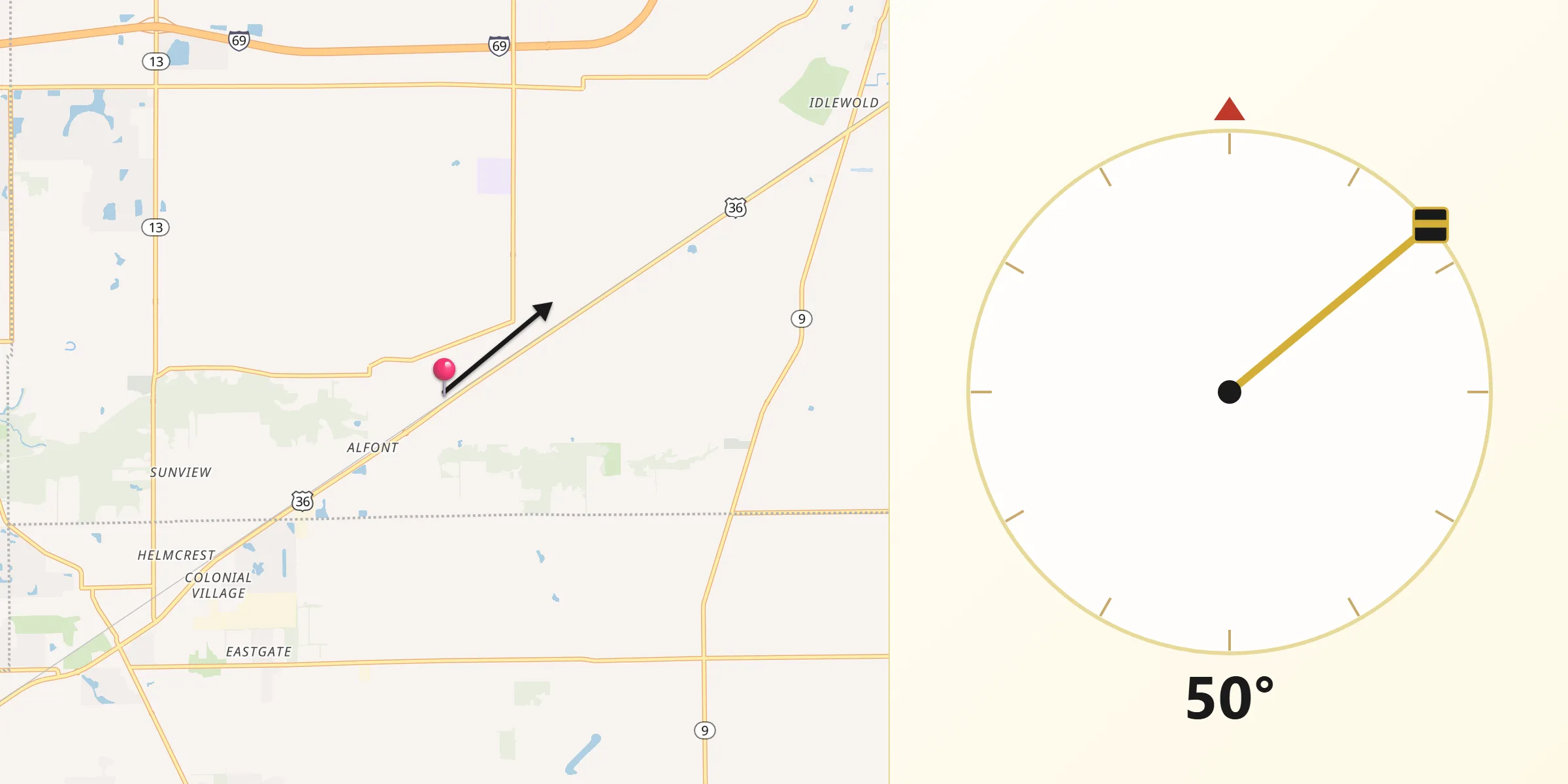 Qibla Direction from Ingalls