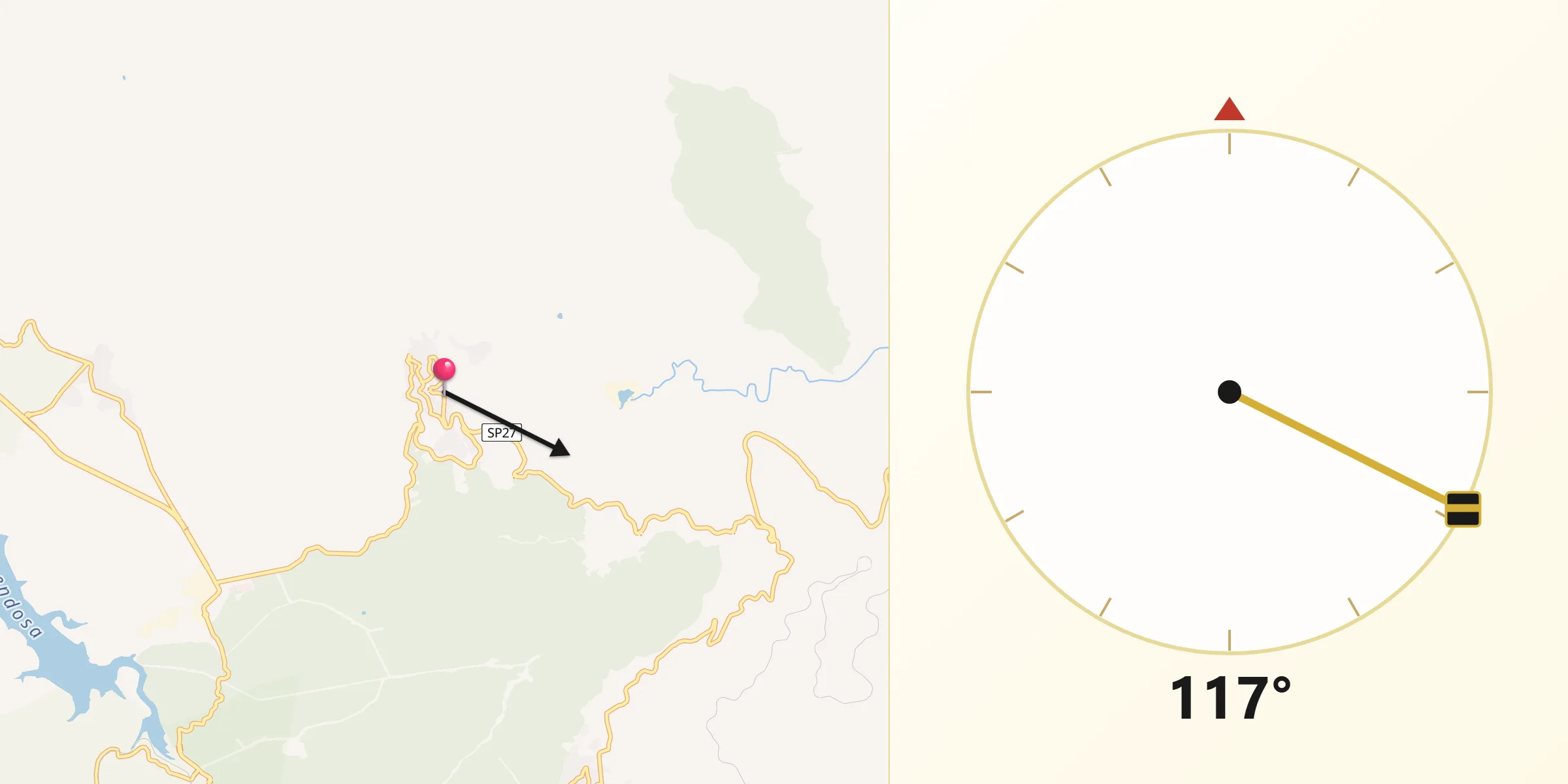 Direzione della Qibla da Villagrande Strisaili