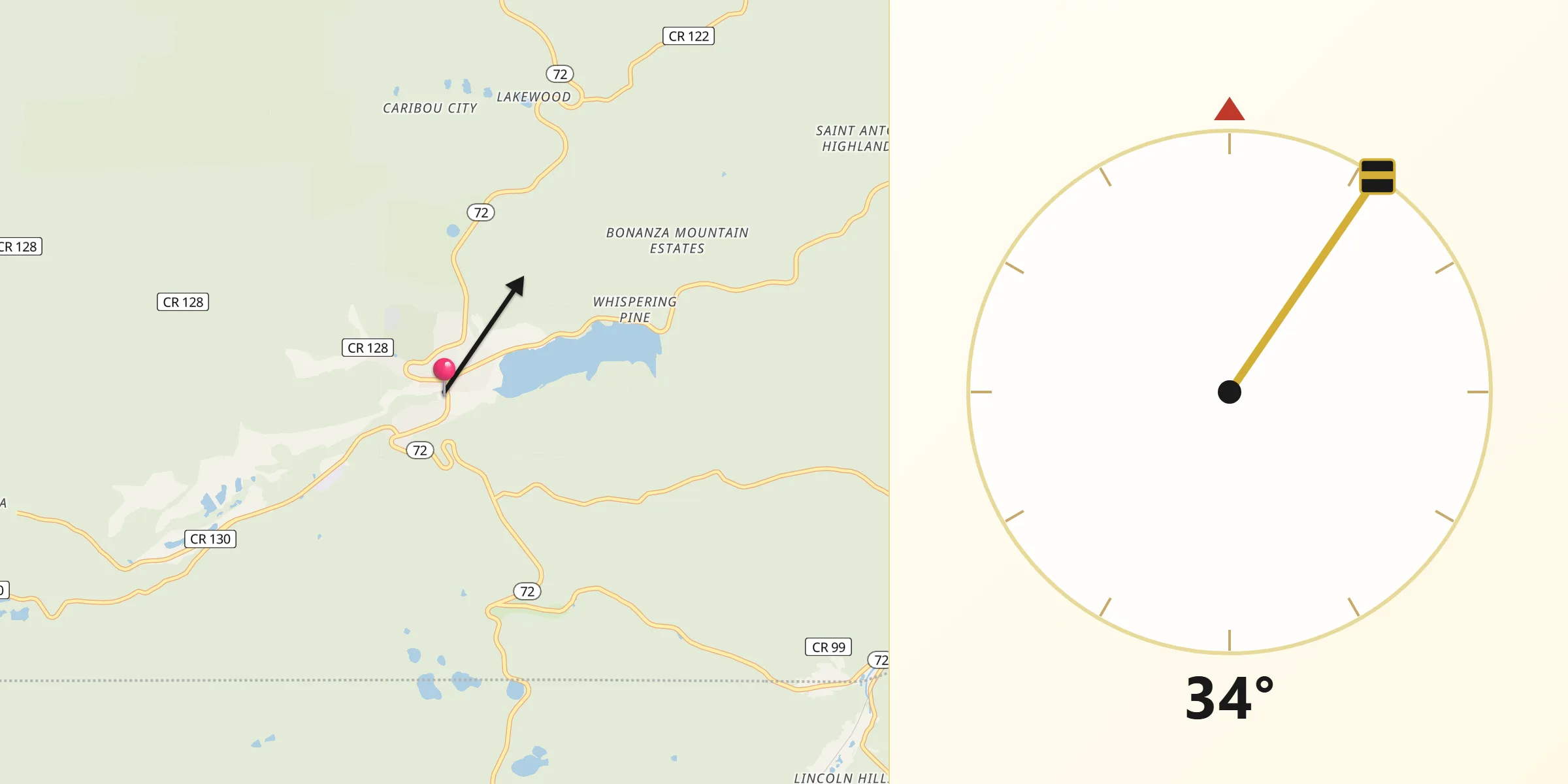 Qibla Direction from Nederland