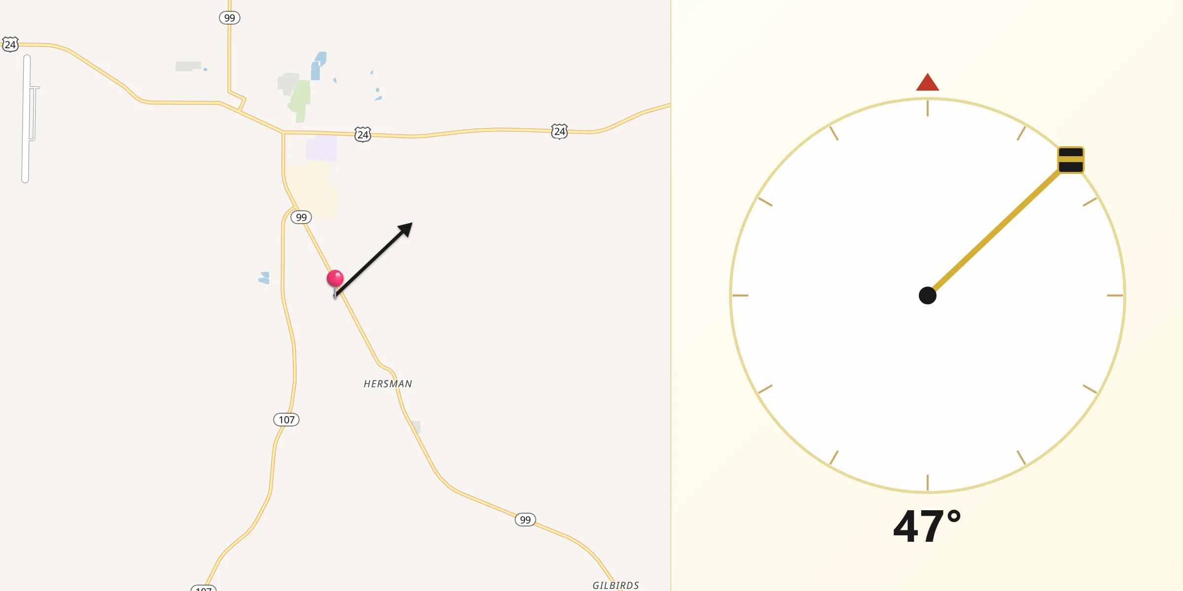 Qibla Direction from Brown