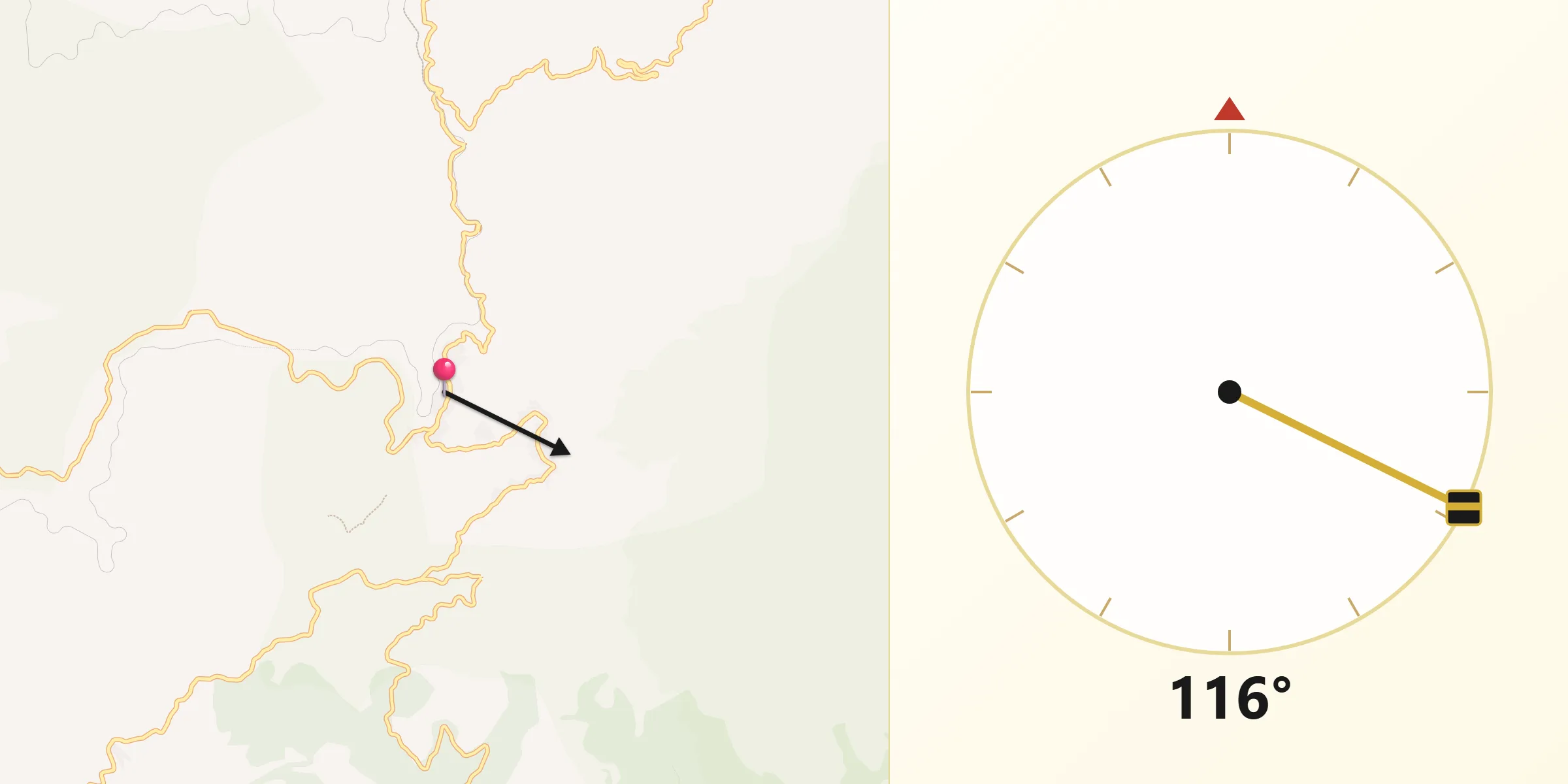 Direzione della Qibla da Belvì
