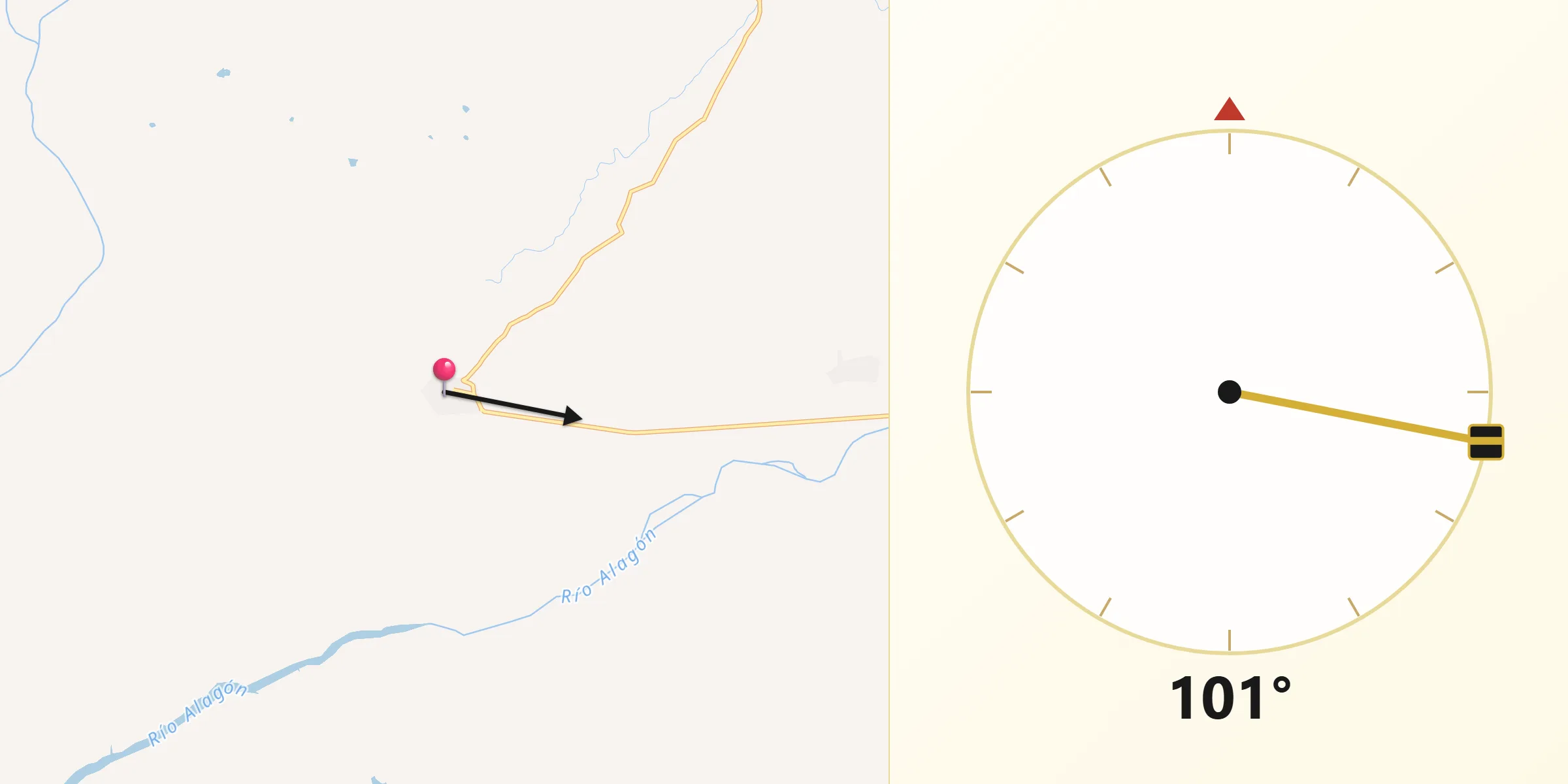 Dirección de la Qibla desde Casillas de Coria