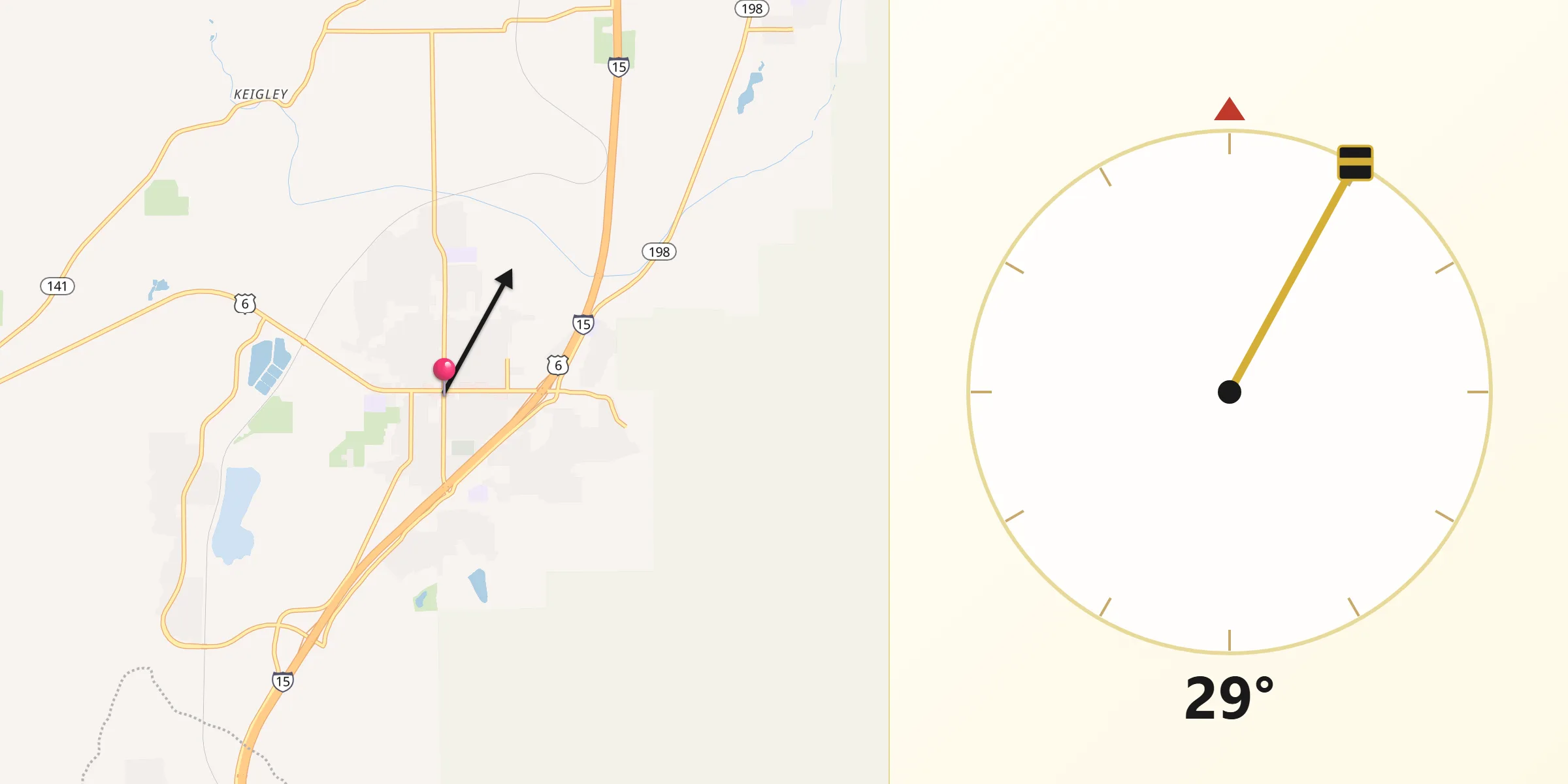 Qibla Direction from Santaquin