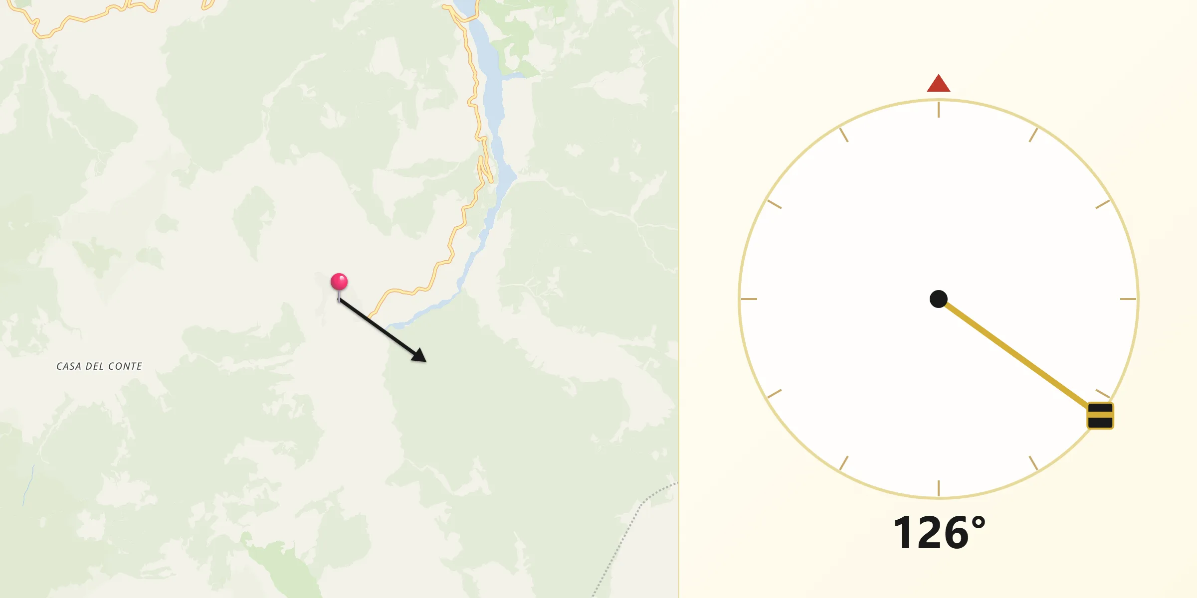 Direzione della Qibla da Terranova di Pollino