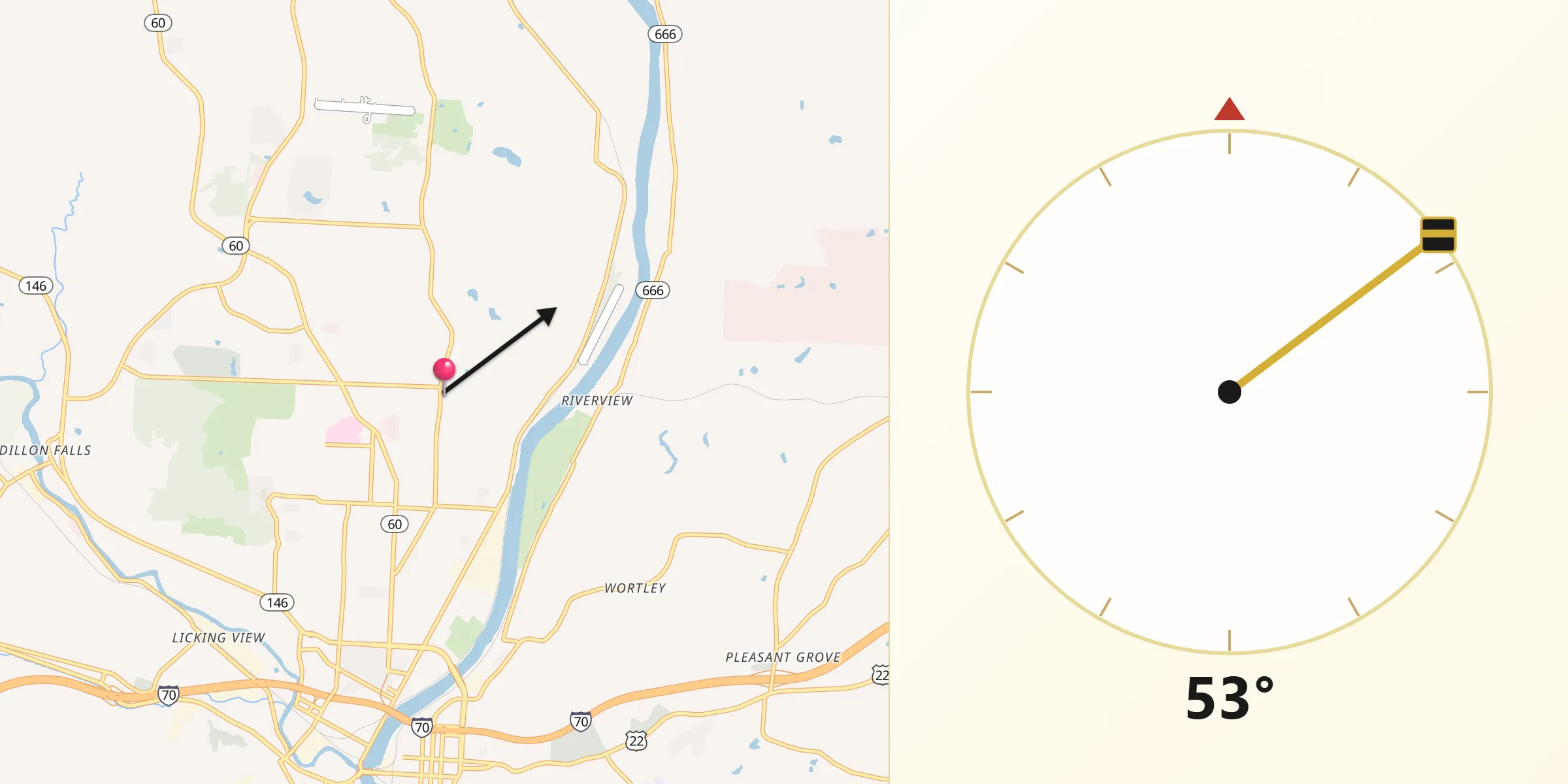 Qibla Direction from North Zanesville