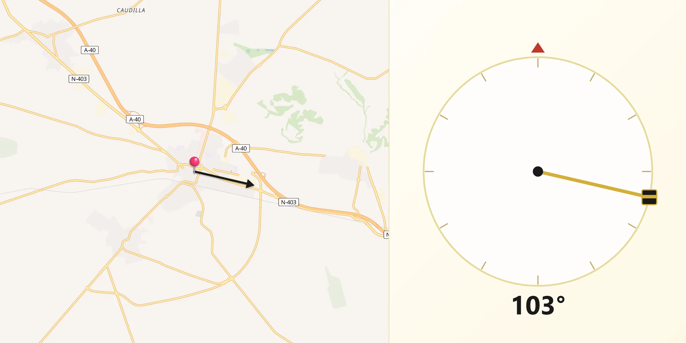 Dirección de la Qibla desde Torrijos