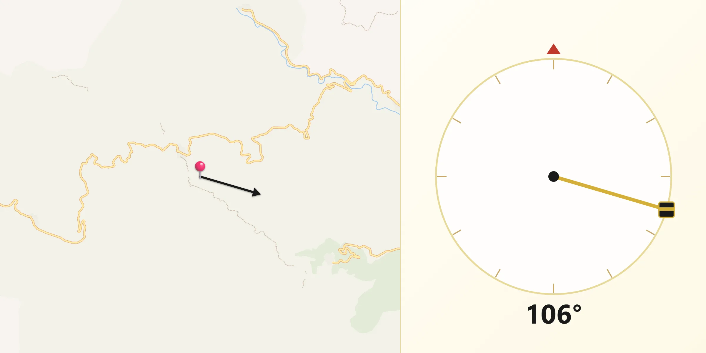 Dirección de la Qibla desde Torralba del Pinar