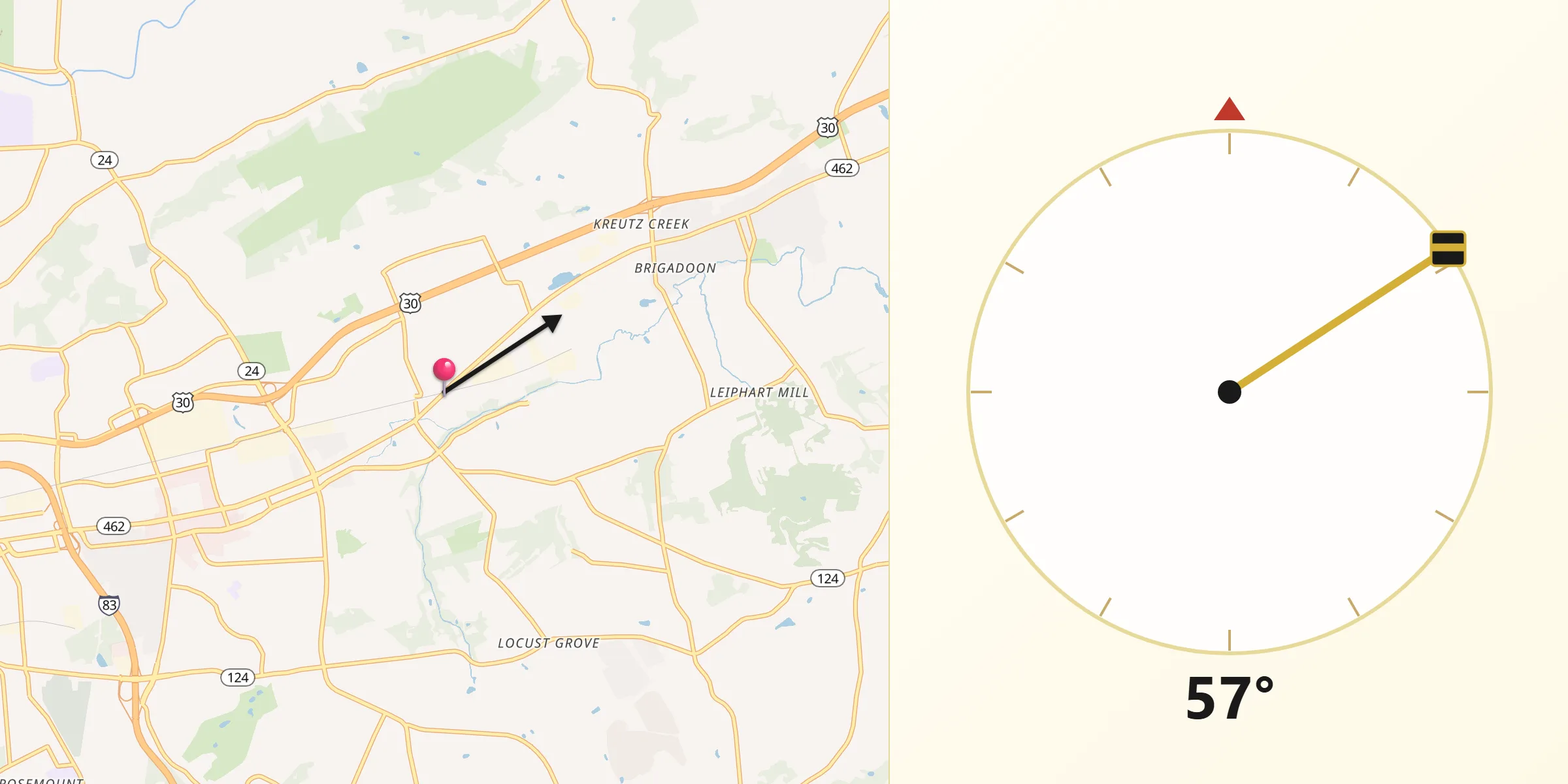 Qibla Direction from Stonybrook