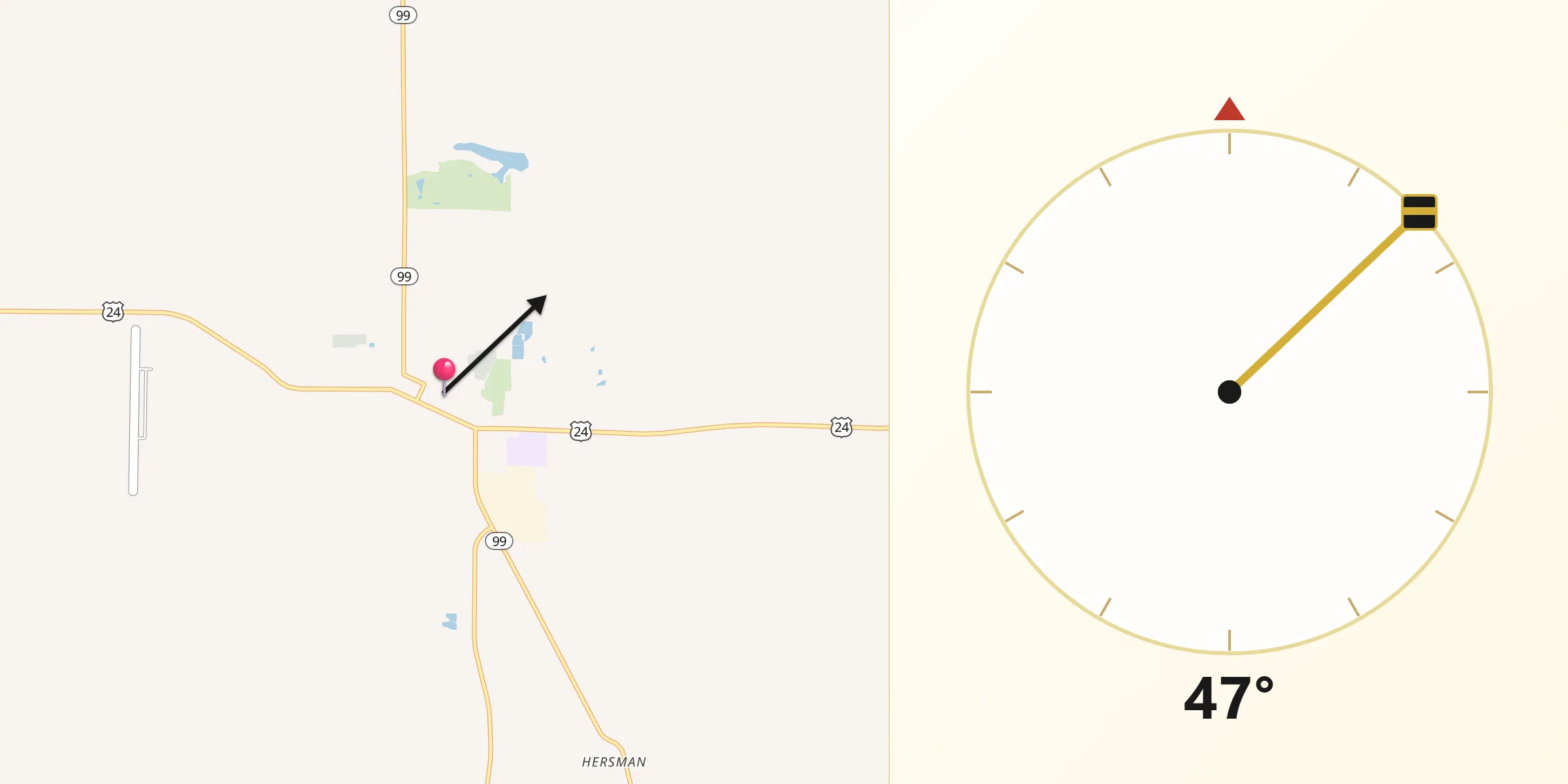 Qibla Direction from Mount Sterling