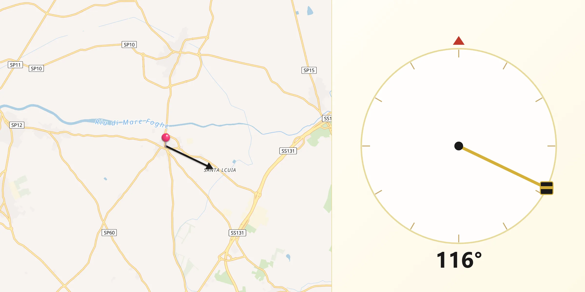 Direzione della Qibla da Zeddiani