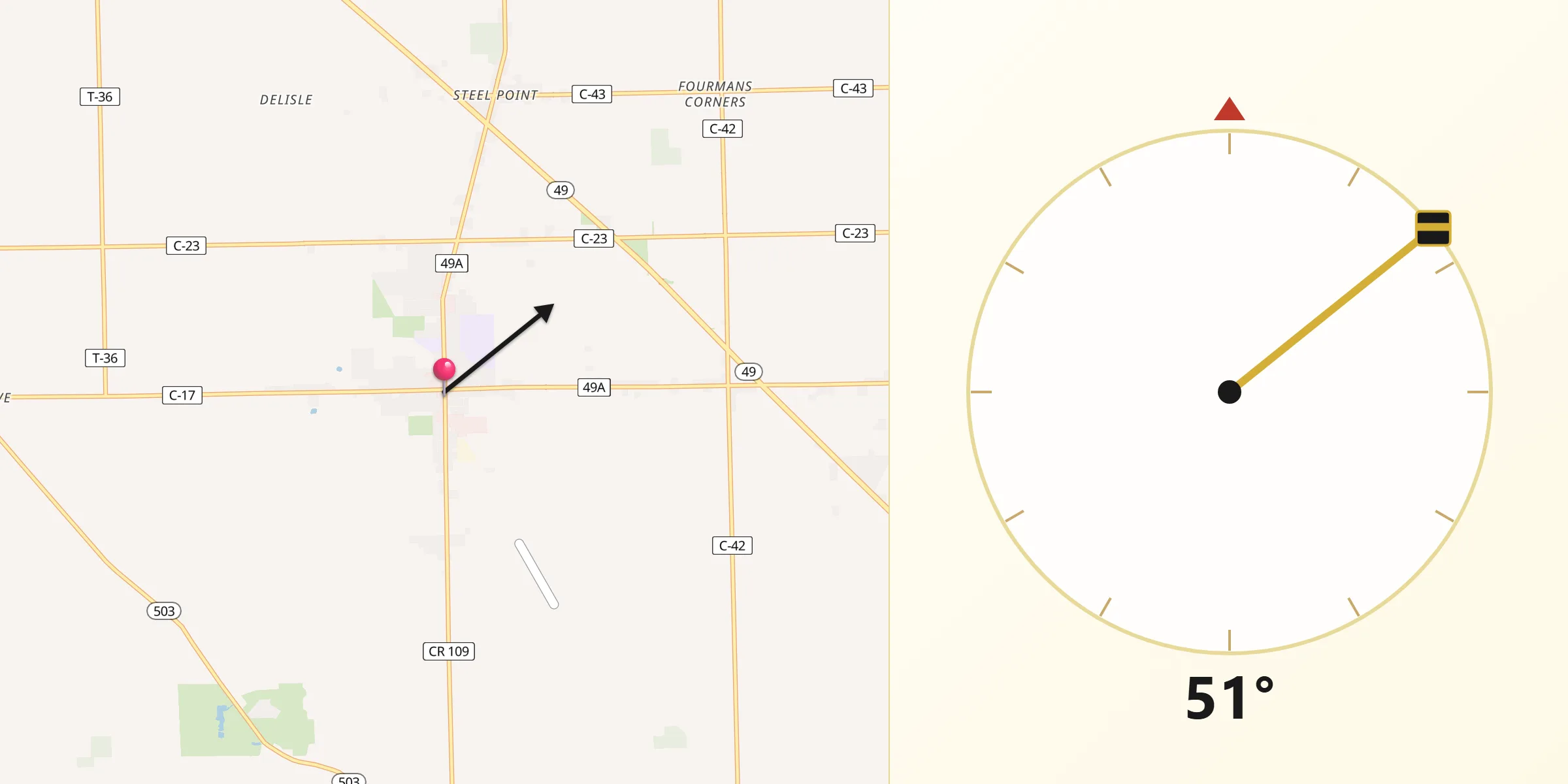Qibla Direction from Arcanum