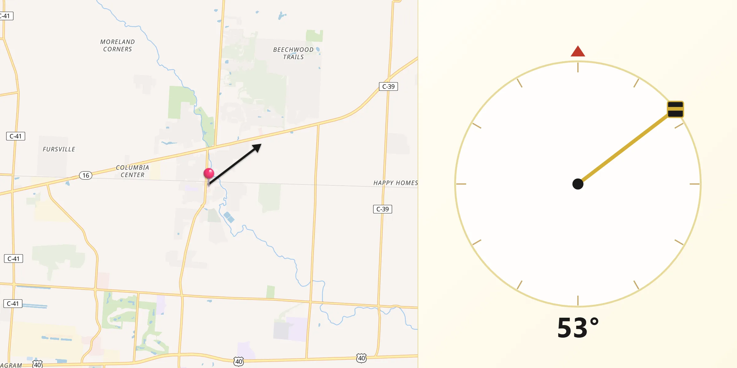 Qibla Direction from Pataskala