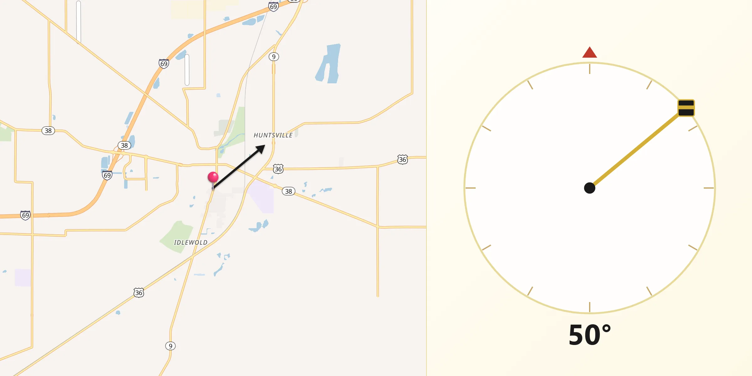 Qibla Direction from Pendleton