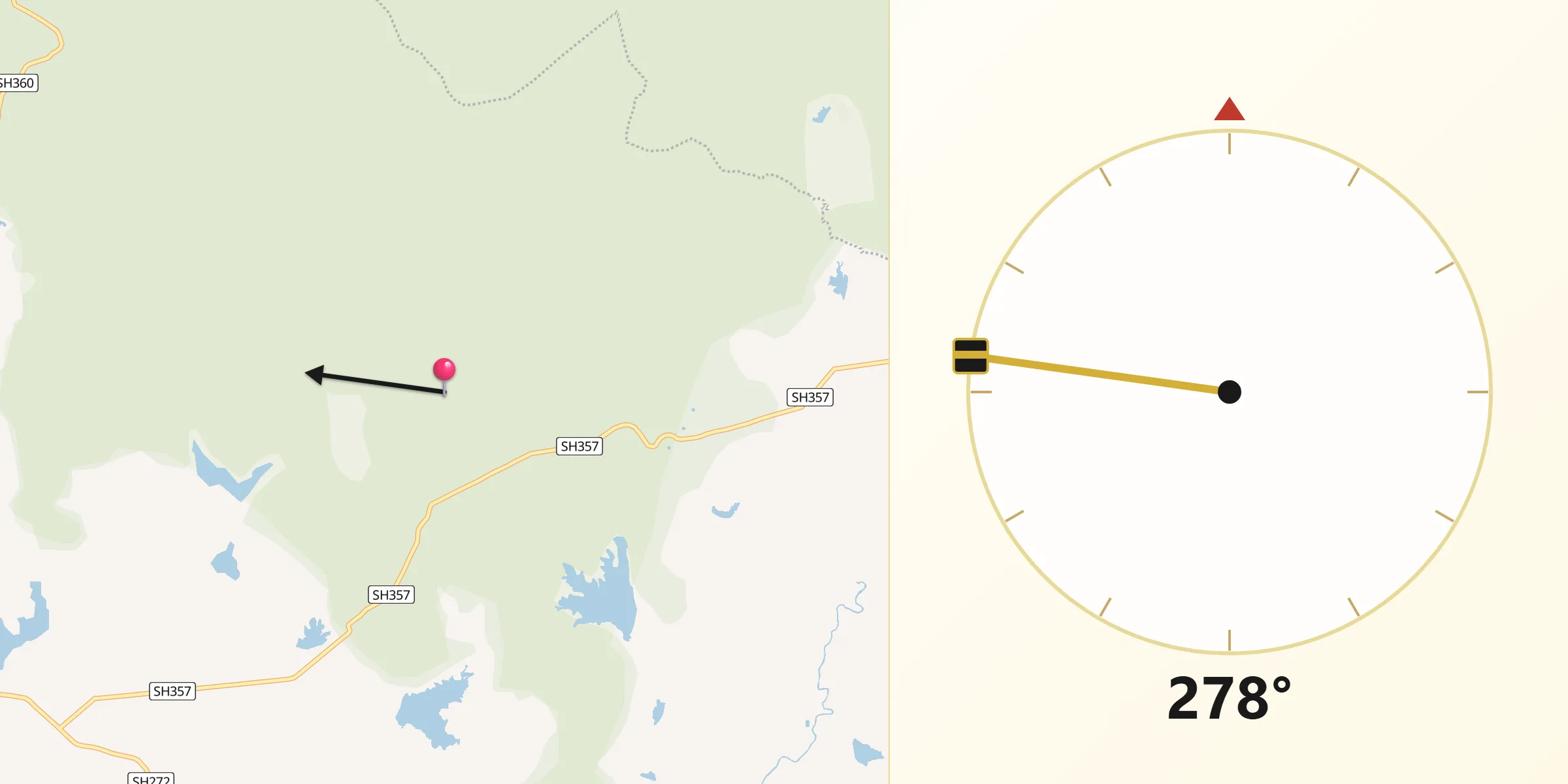 Qibla Direction from Florissant