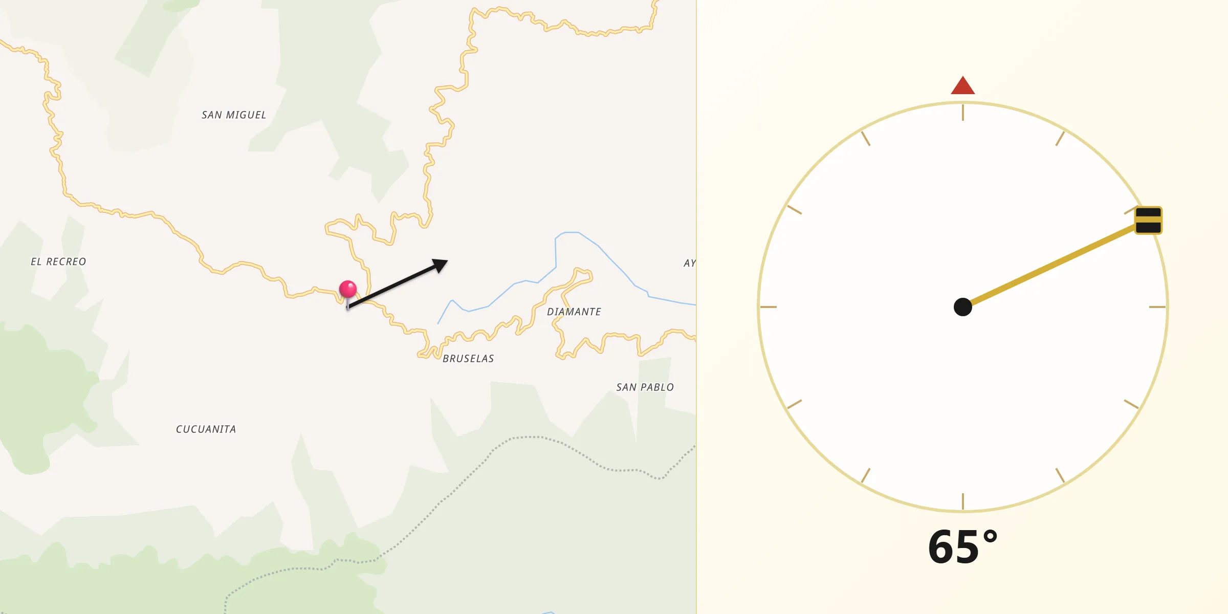Dirección de la Qibla desde Roncesvalles