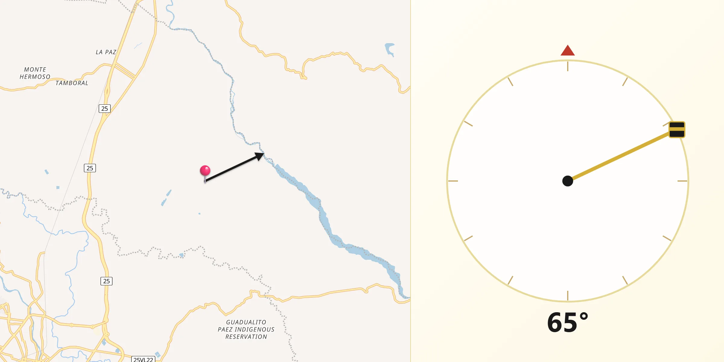 Dirección de la Qibla desde Andalucía