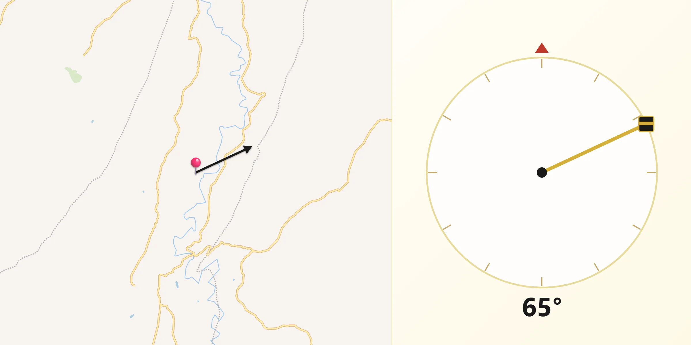 Dirección de la Qibla desde San Luis
