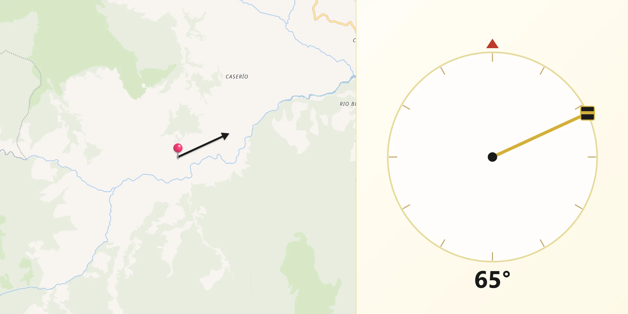 Dirección de la Qibla desde Gutiérrez