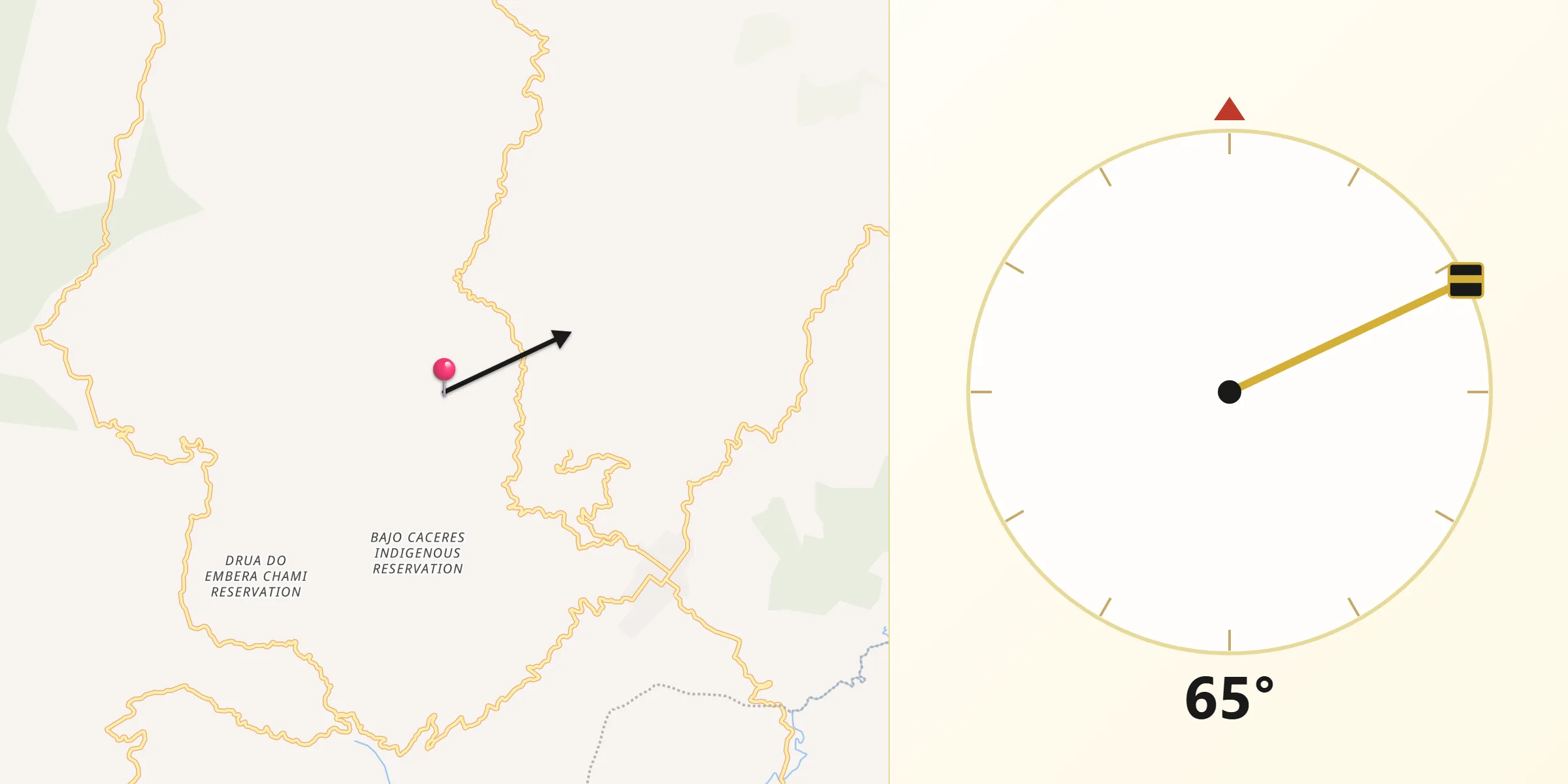Dirección de la Qibla desde Trujillo